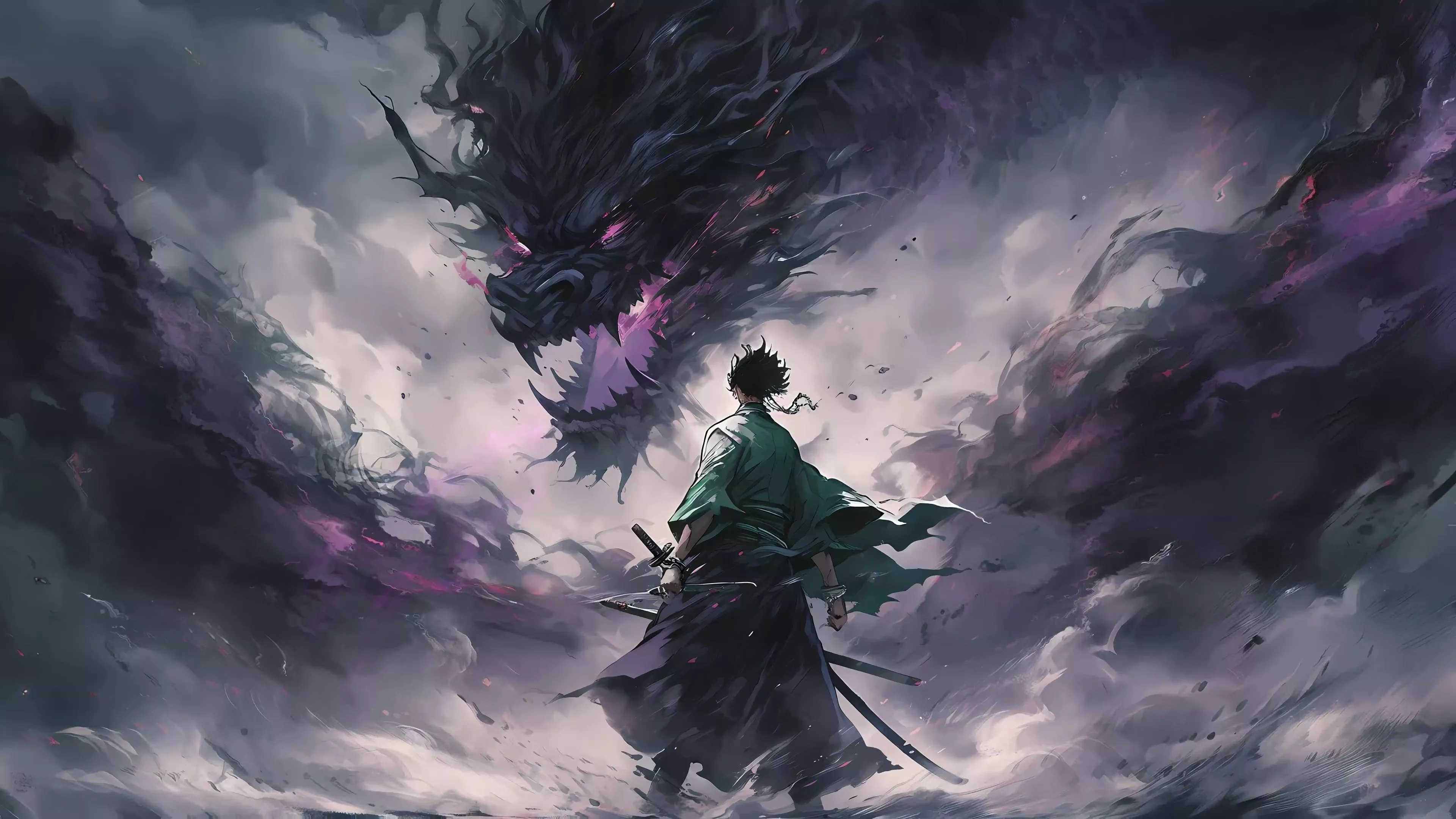 Samurai Vs Dragon Wallpapers Wallpaper Cave