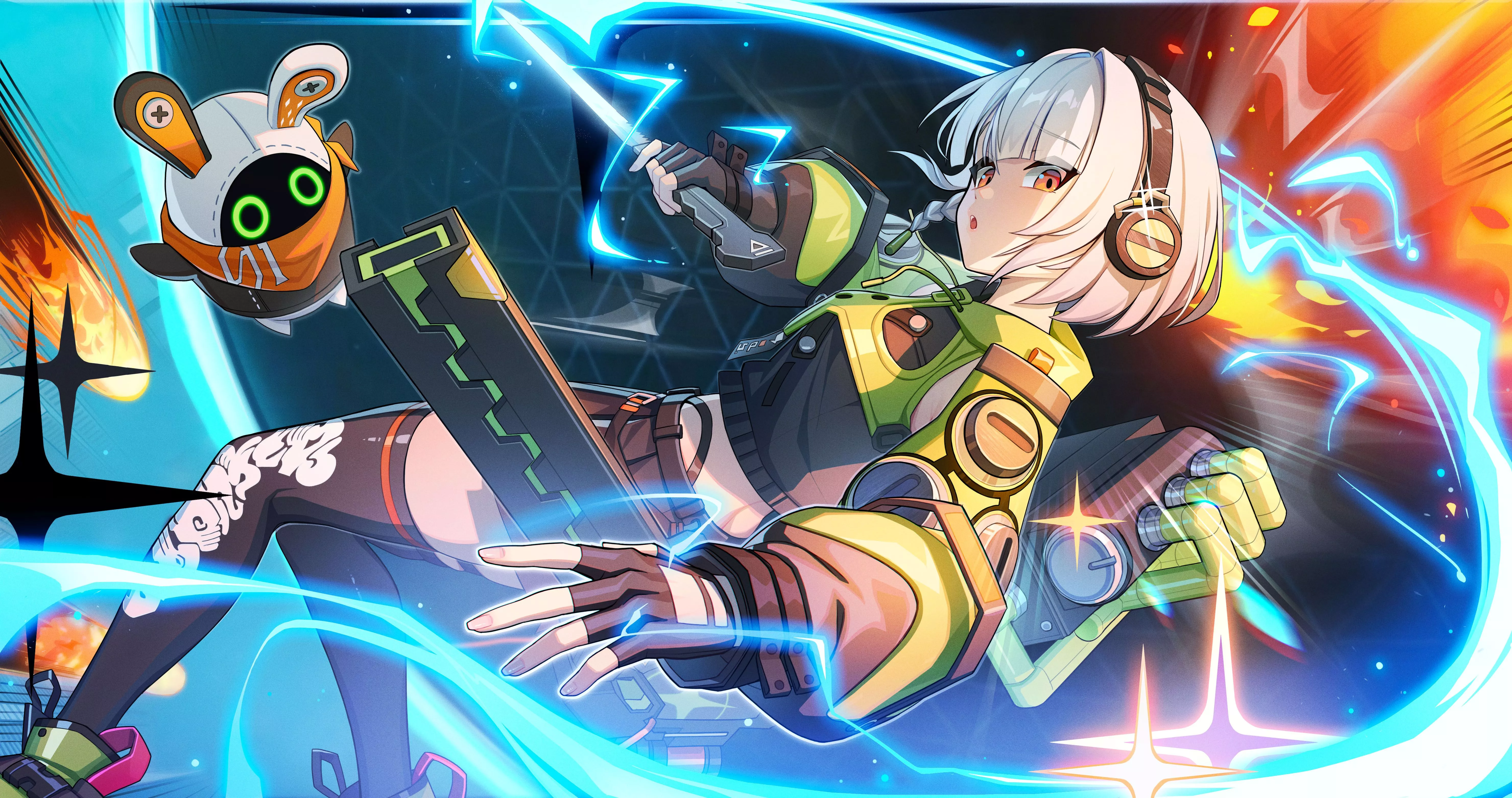 Zenless Zone Zero 4K Ultra HD: Anby Demara & Bangboo Dynamic Action Wallpaper by 甲虫z