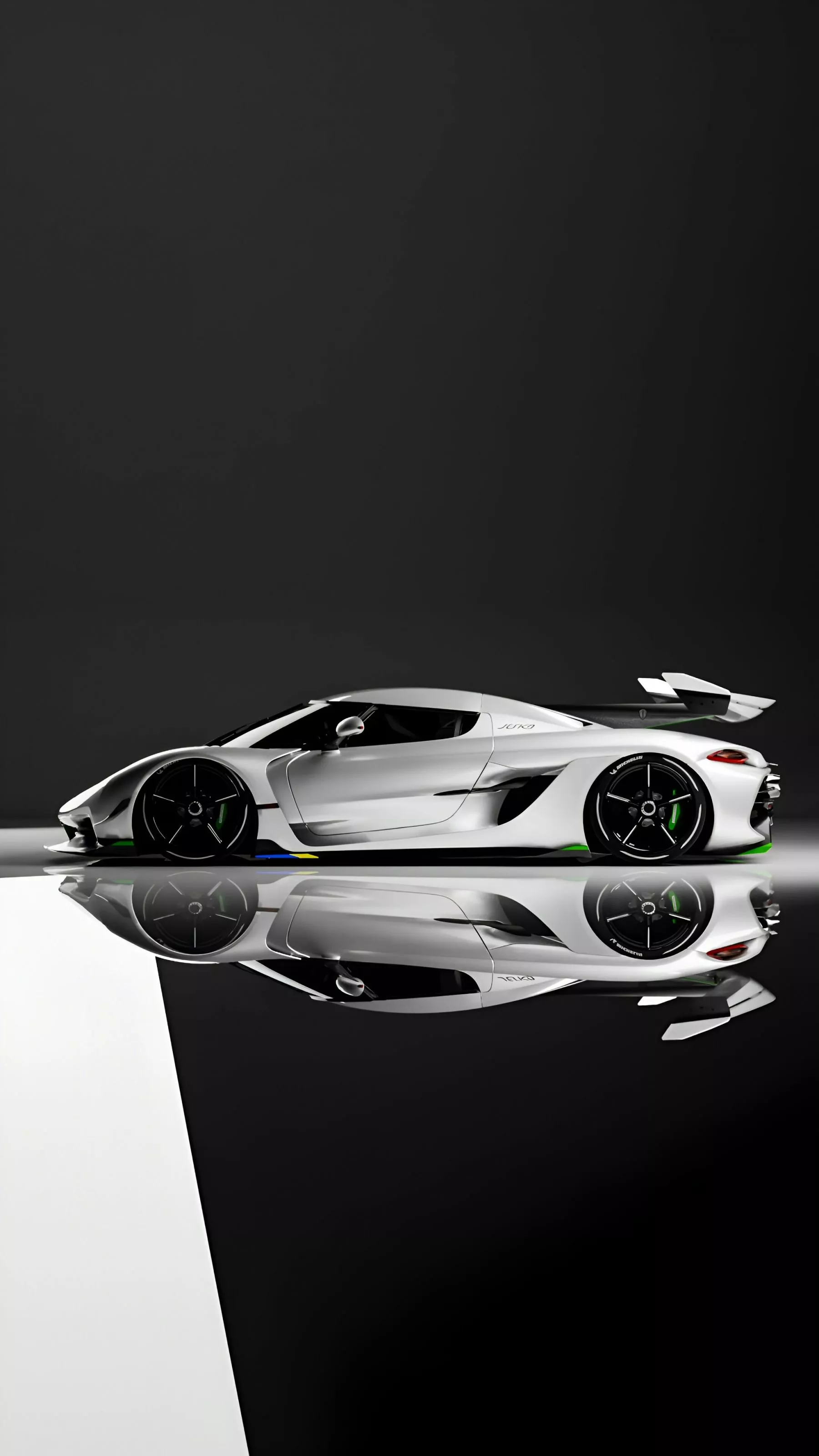 White Supercar Dark Mode