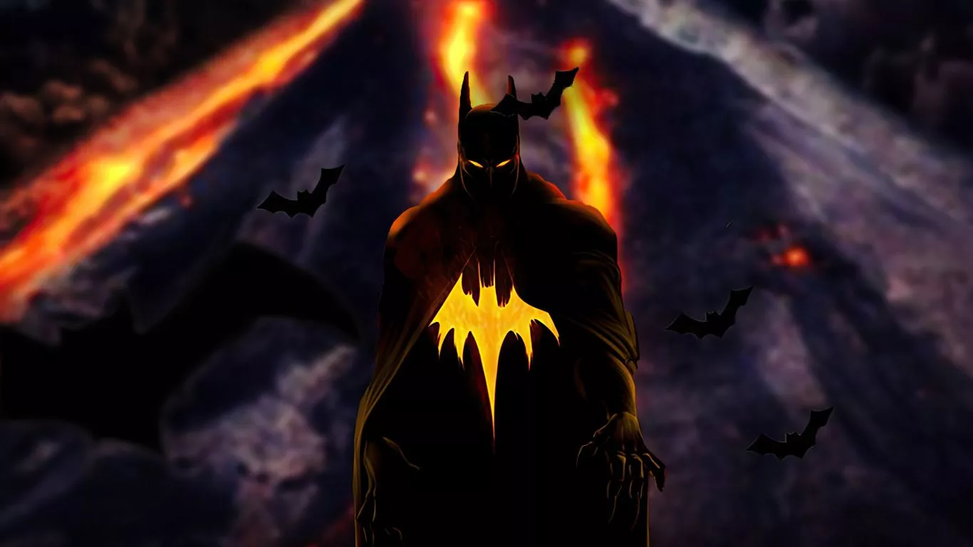 Batman yellow eyes glow dark art