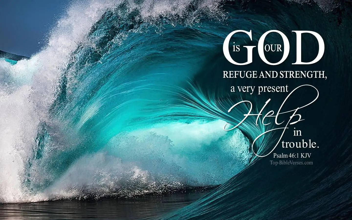 Psalm 46:1 KJV Desktop Wallpaper