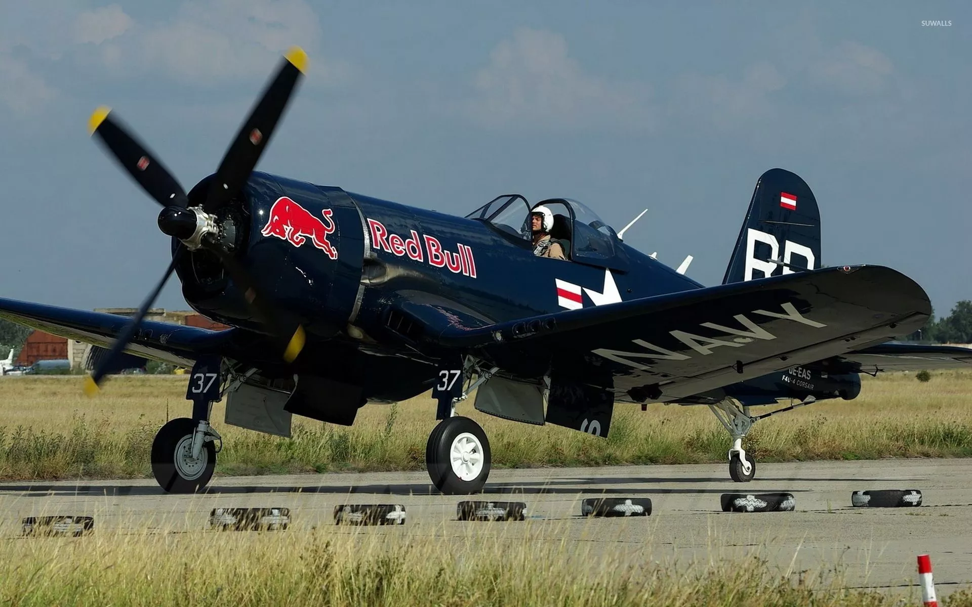 Vought F4U Corsair on track wallpaper
