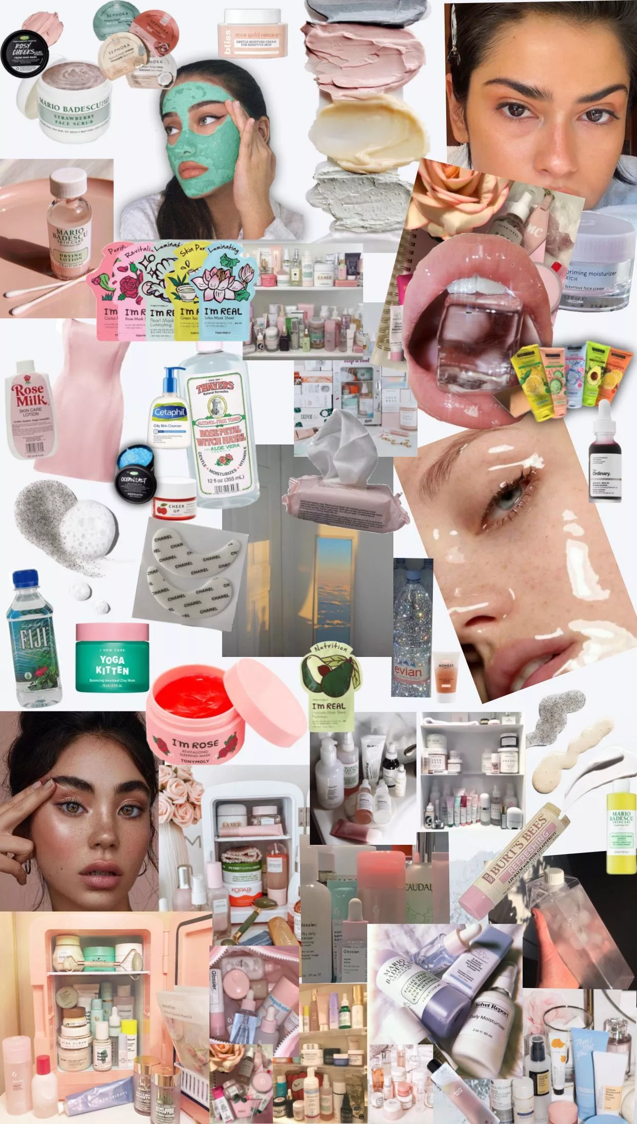 Skin care aesthetic collage