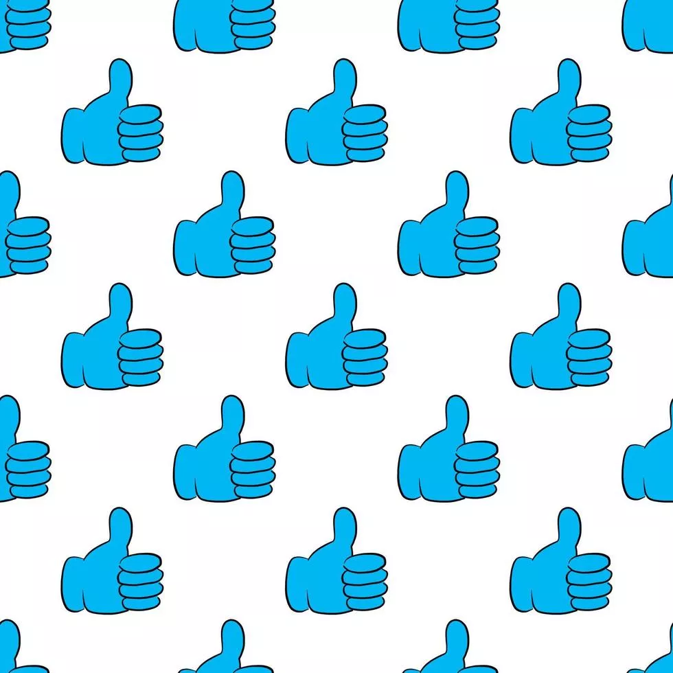 Blue thumbs up , seamless pattern
