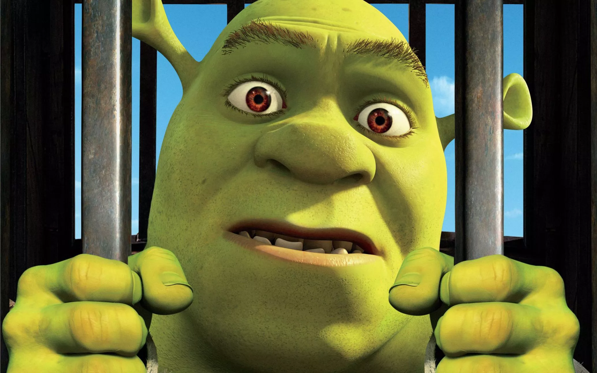 Wallpaper green, Shrek, cartoon, grille