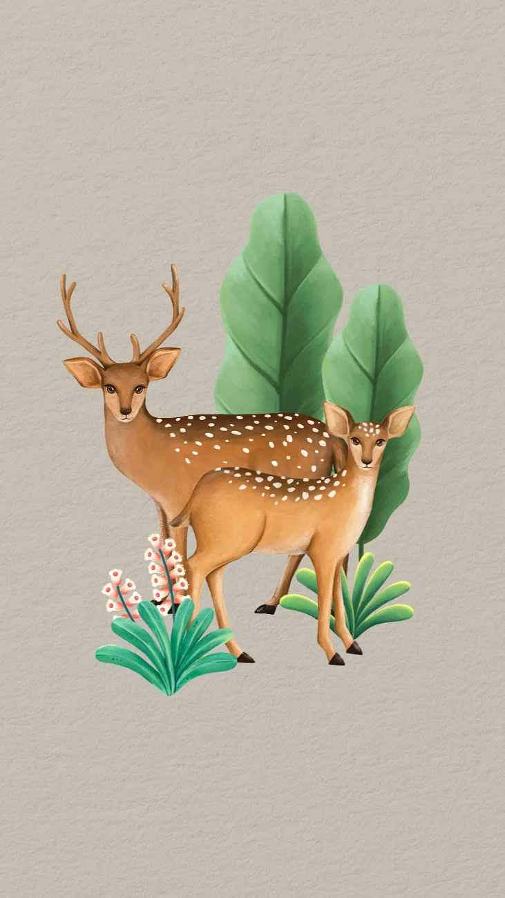 Deer brown iPhone wallpaper, wildlife. Premium Photo Illustration