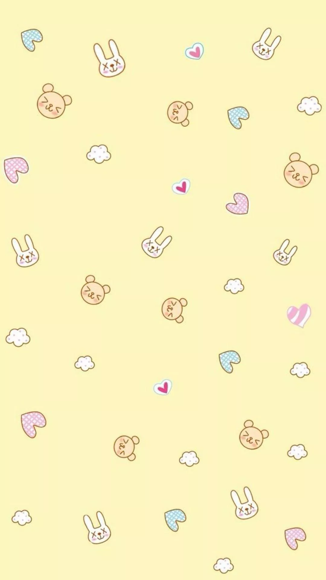 Bunny Pastel Yellow Aesthetic Wallpaper