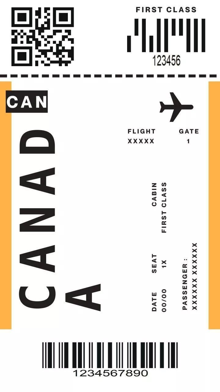 Canada Flight Ticket Phone Wallpaper