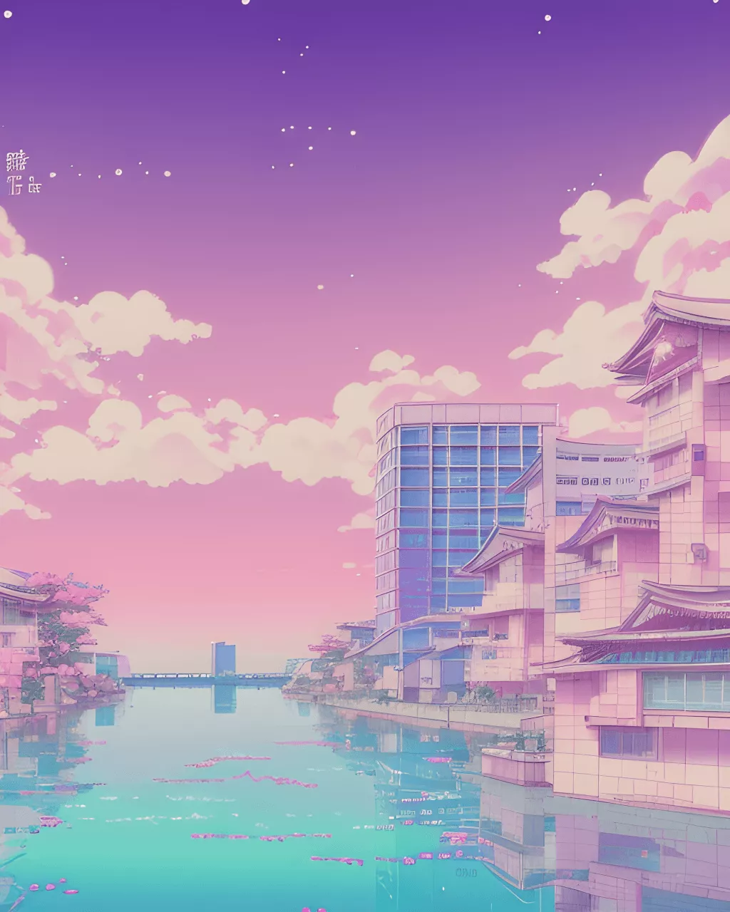 Vaporwave Japanese City Pretty Girl