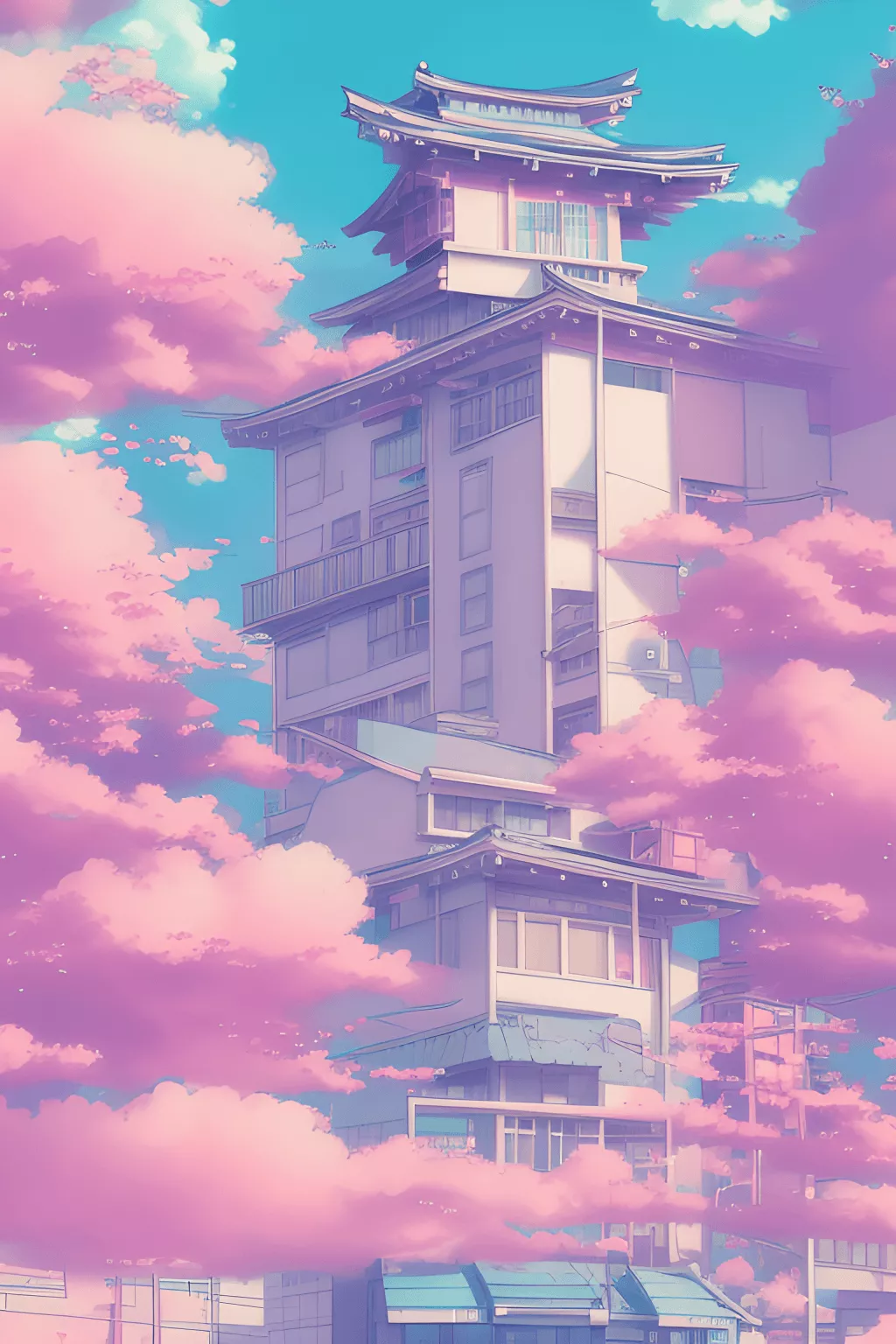 Vaporwave Japanese City Pretty Girl