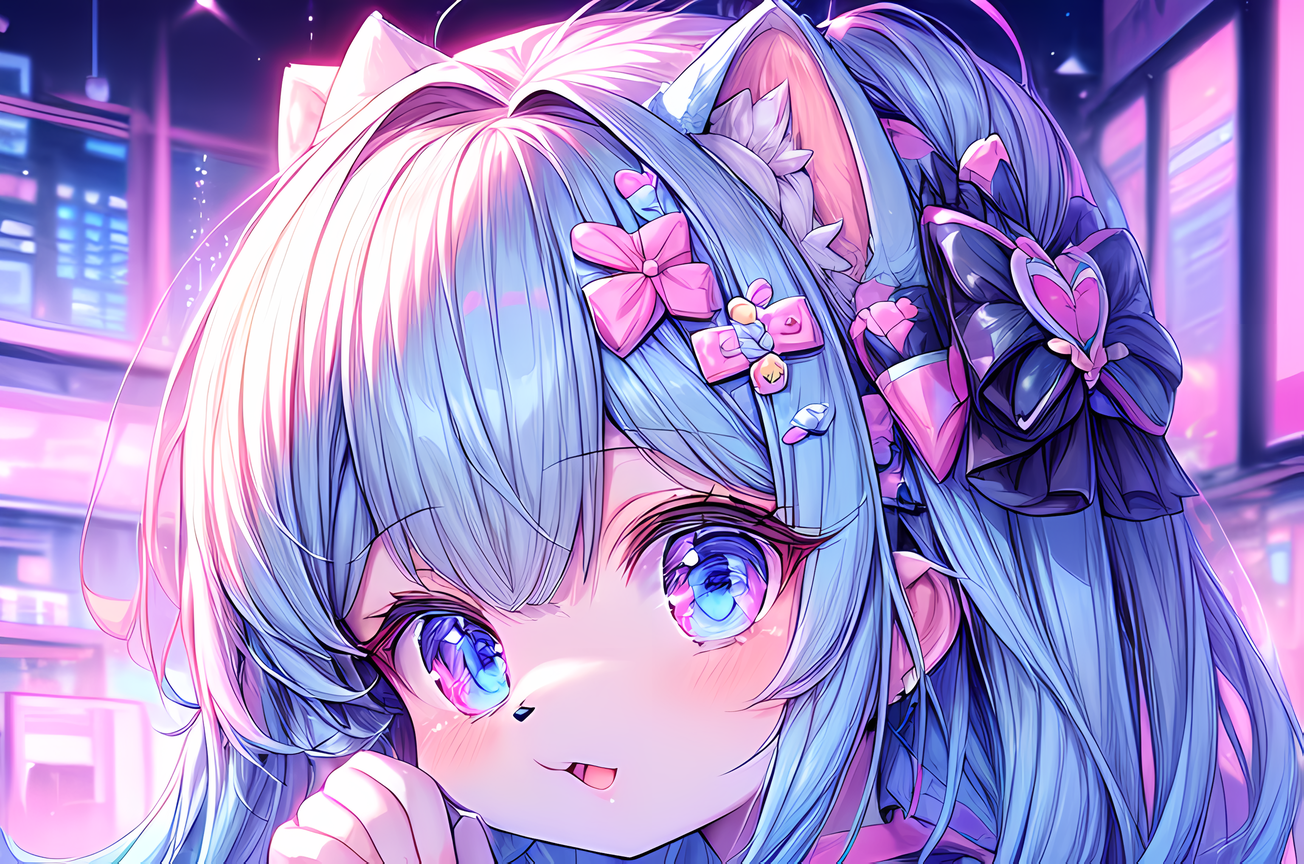 AI Art: Gaming pastel furry girl