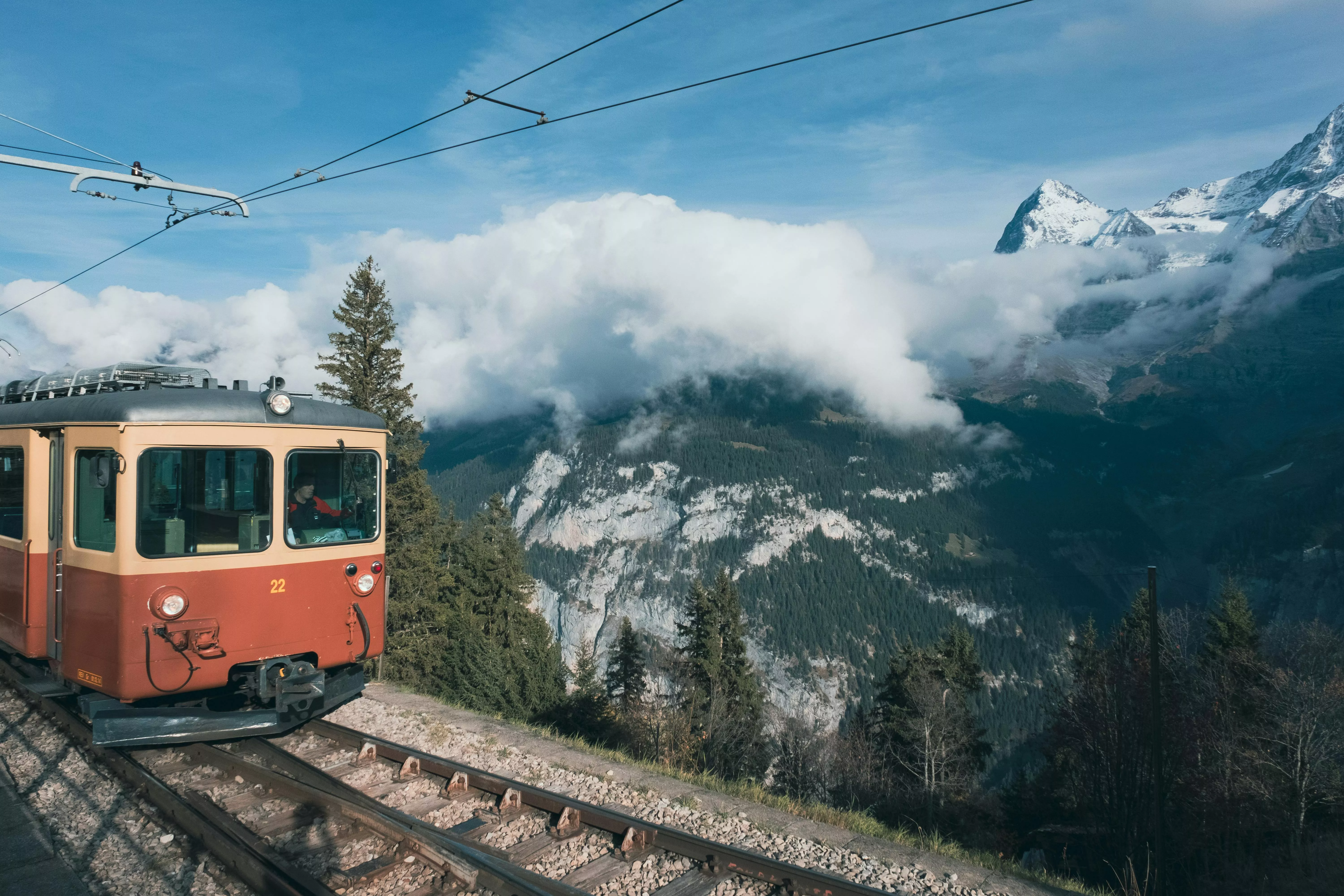 Bernina Express in Mountains