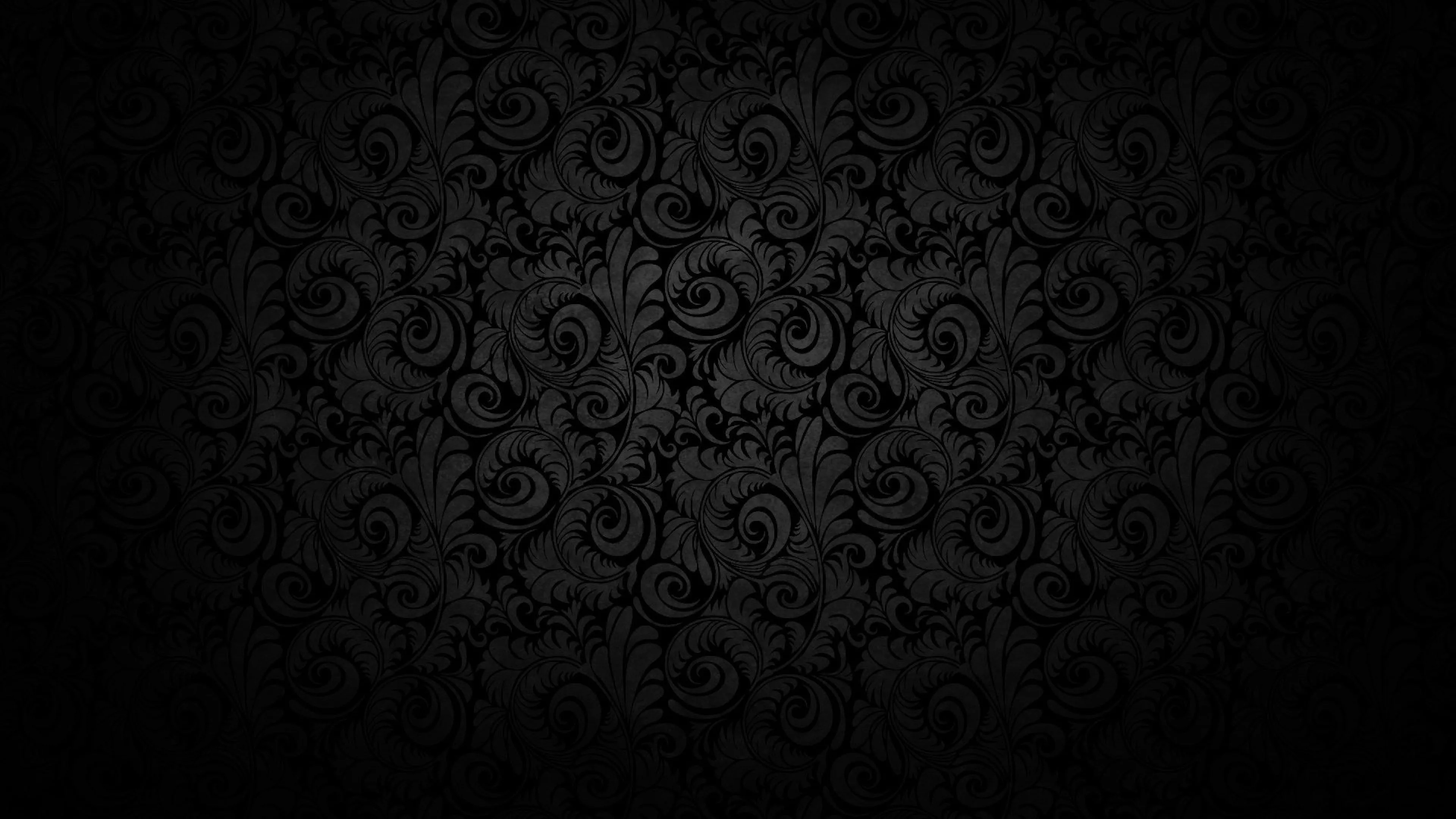 Black Abstract Flowers Art 4K HD Black