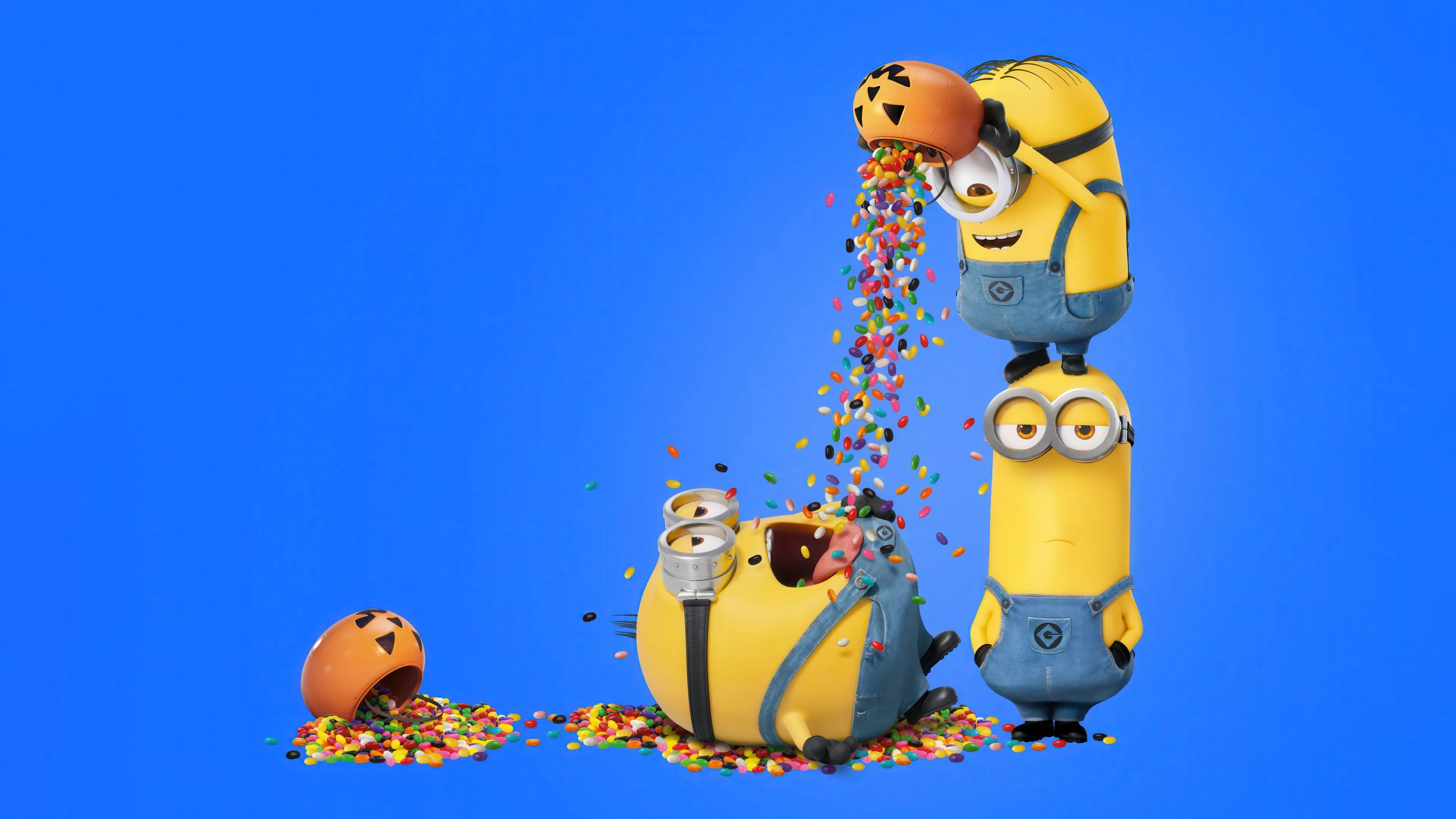 Minions Wallpaper 4K, Halloween party