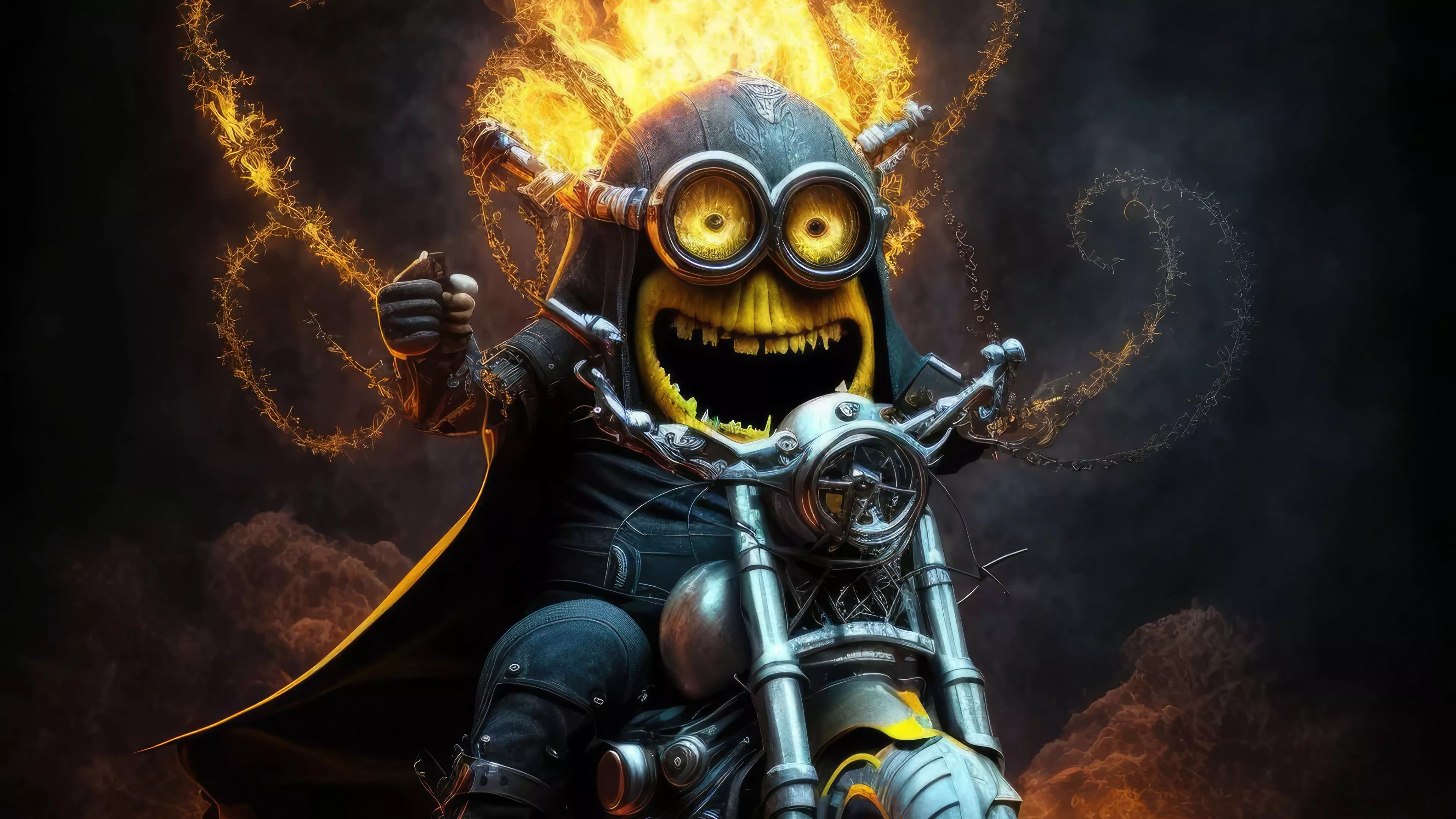 Minion As Ghost Rider Wallpaper, HD