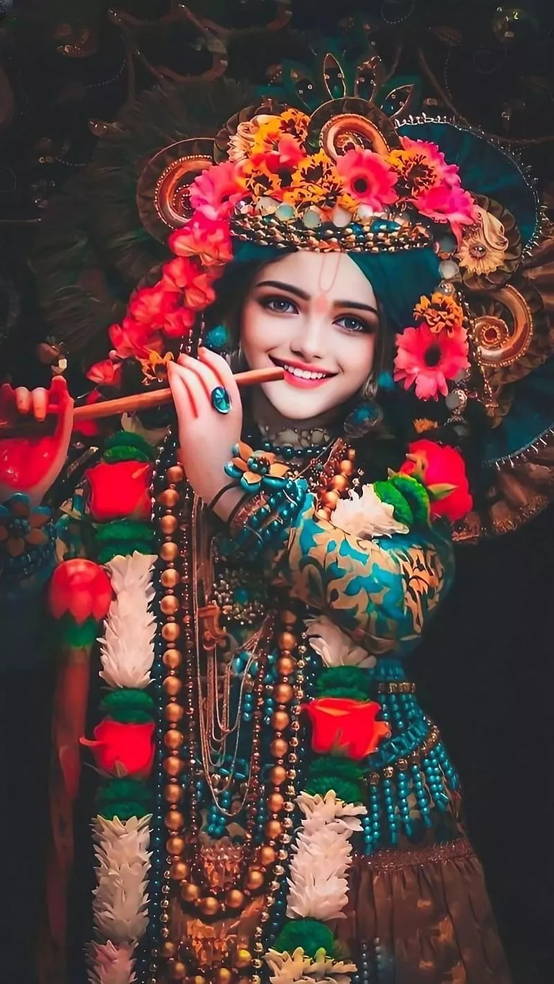 HD lord krishna smile wallpaper