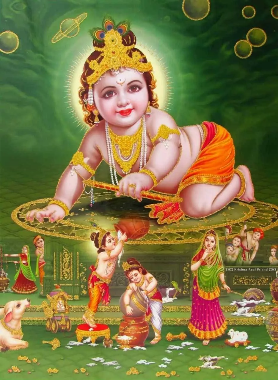 Download Baby Krishna Ji In Green