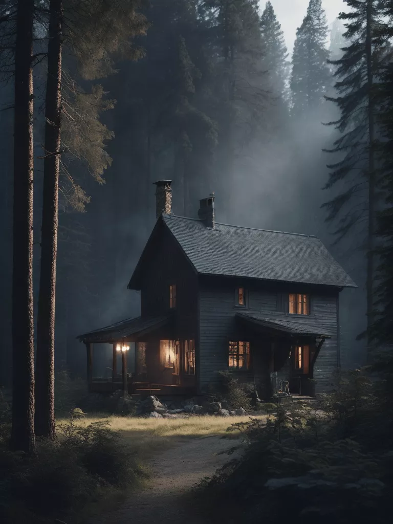 cabin in the woods with forest ire