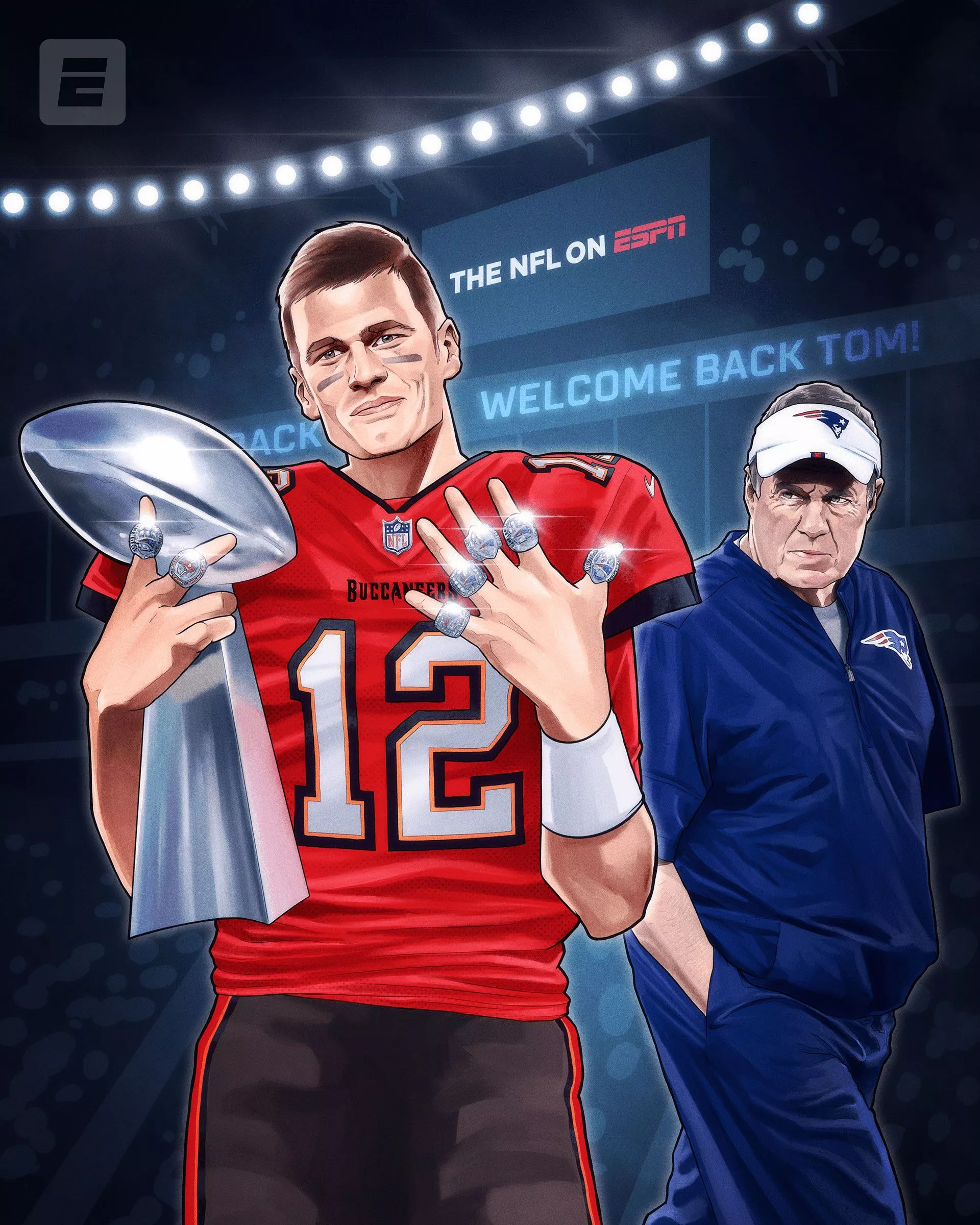 Tom Brady Cartoon 4k Wallpaper