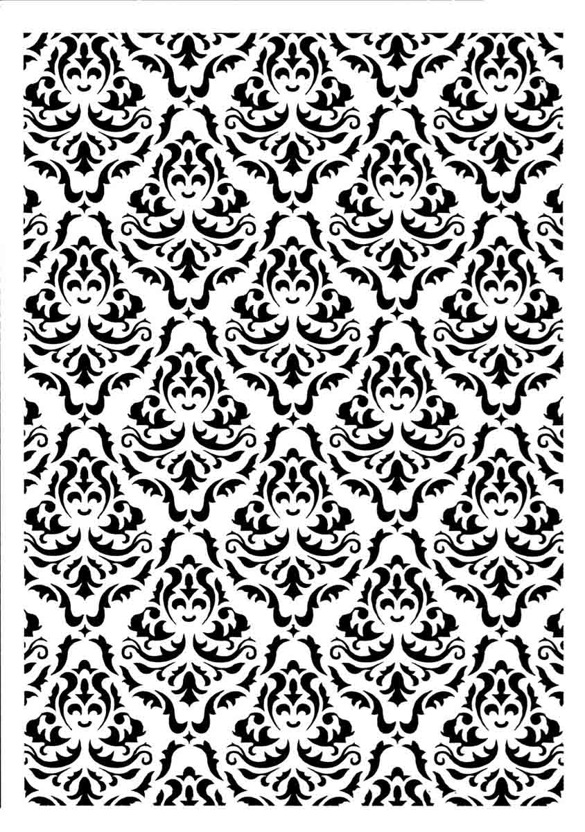 Posh Chalk Stencil Victorian Wallpaper
