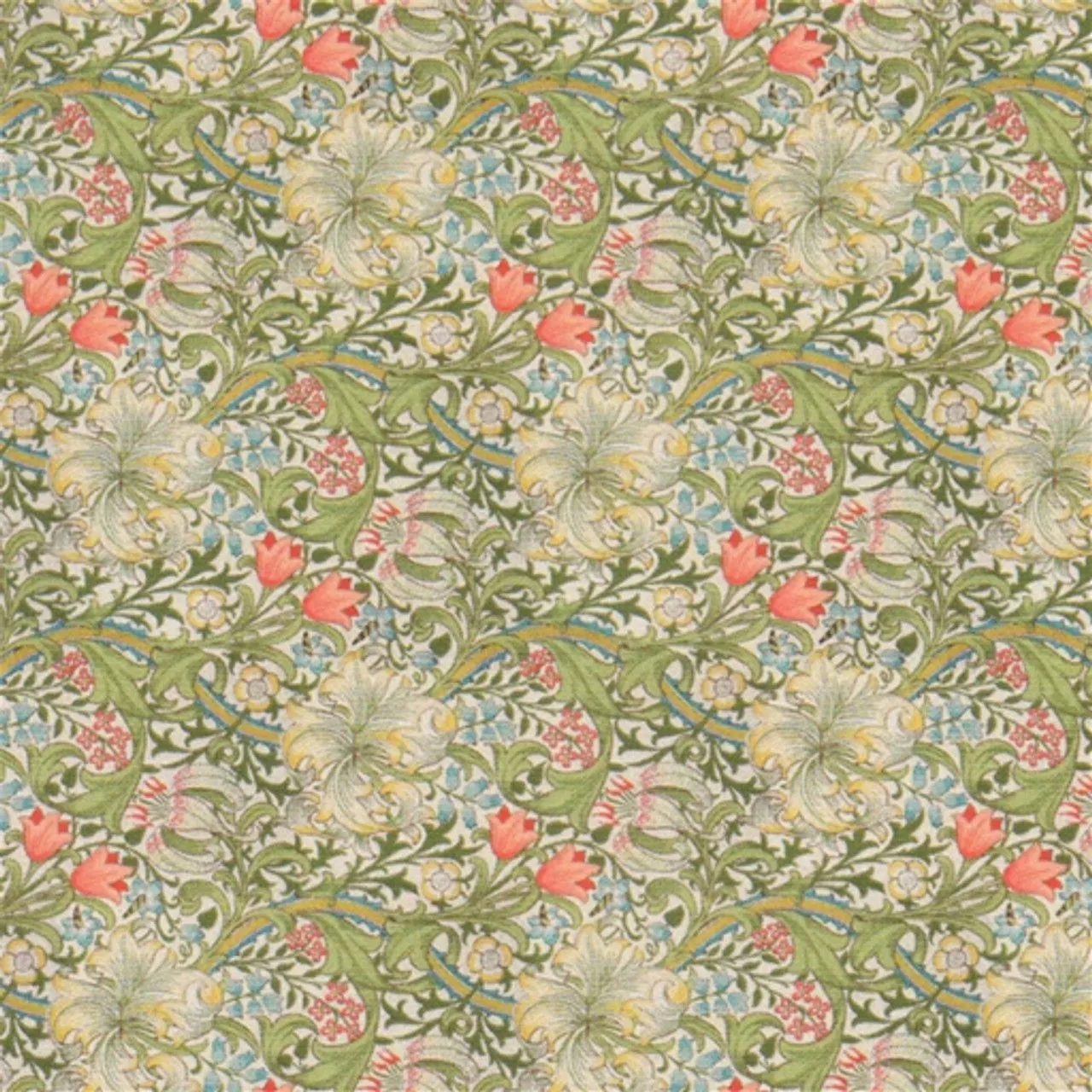 Dark Green Victorian Lilies Wallpaper