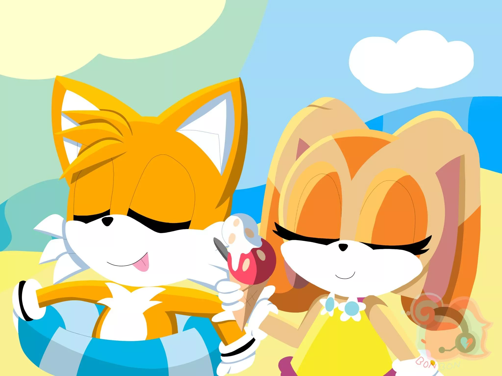 BonbonTheCartoon в X: „Tails y cream en
