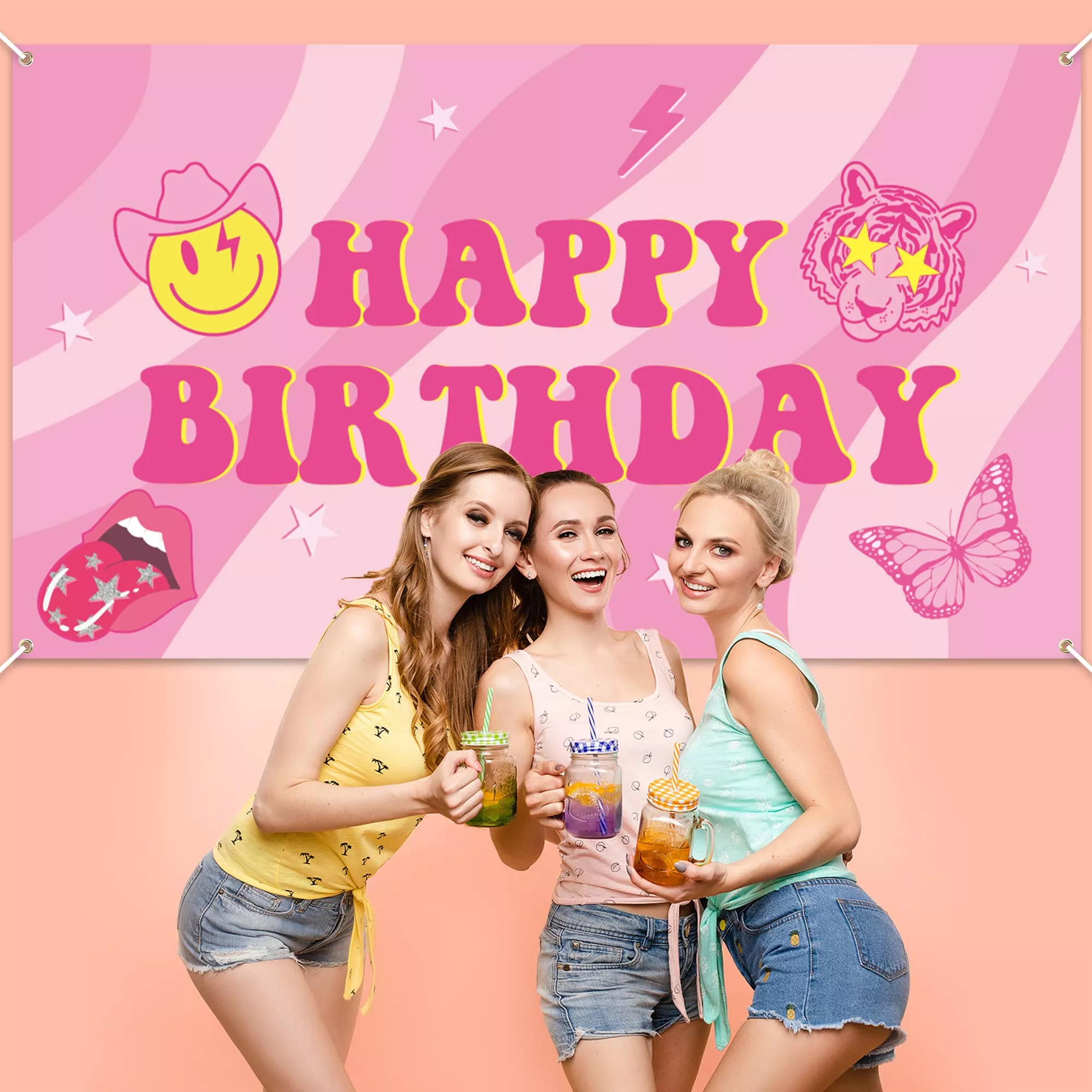 Preppy Birthday Party Backdrop