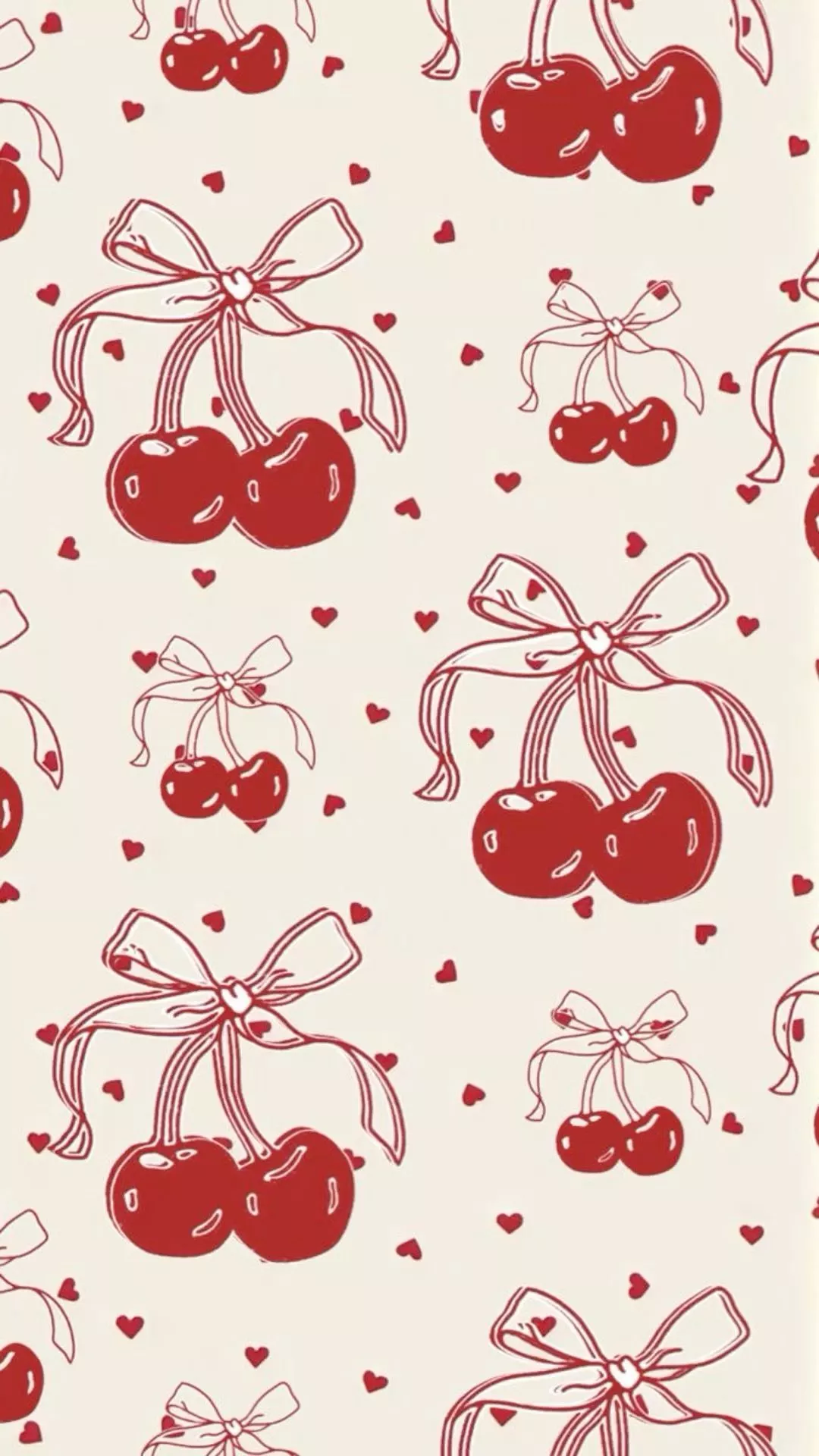 red cherry and bows background