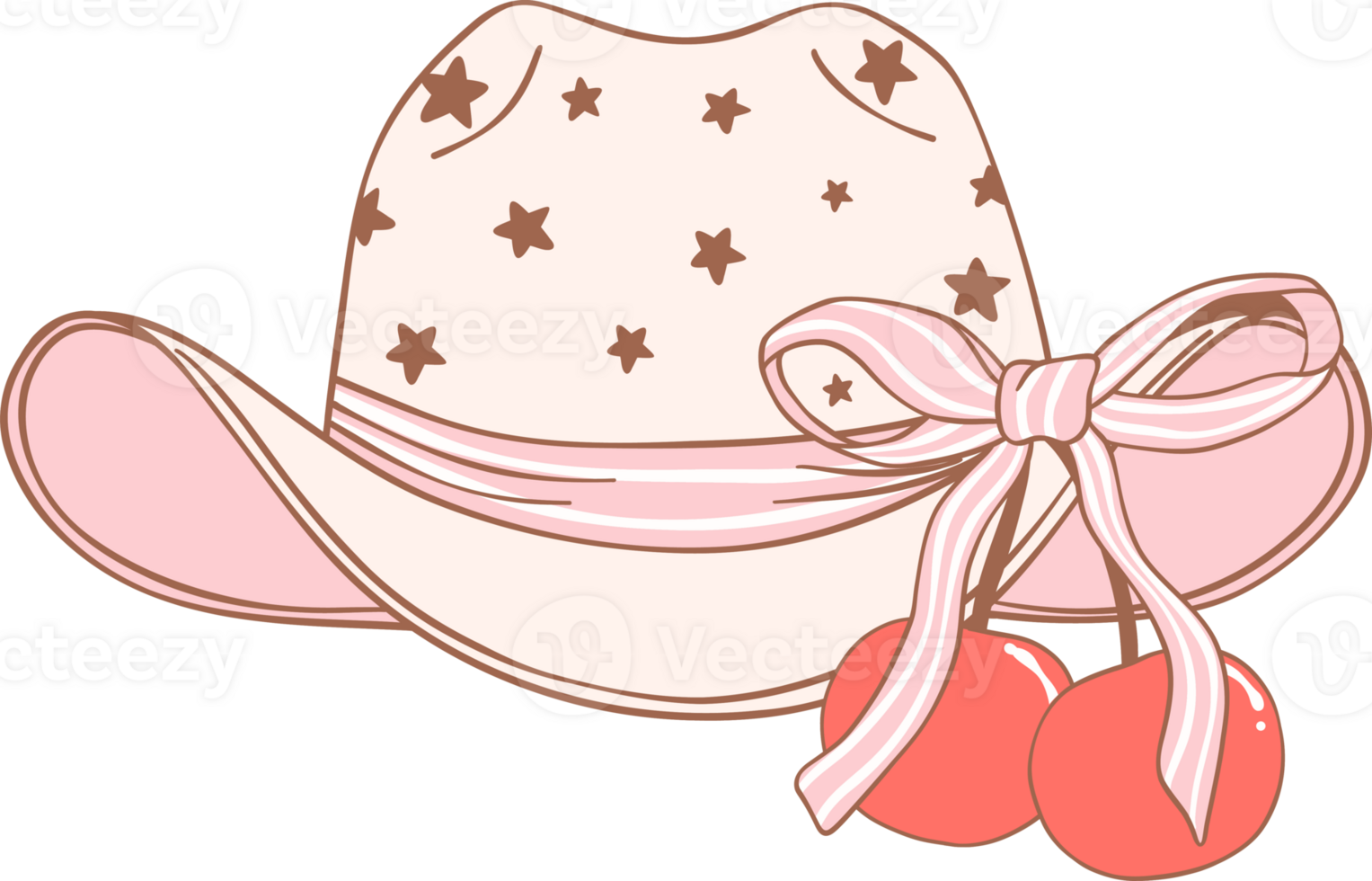 Coquette Cowgirl hat with cherries