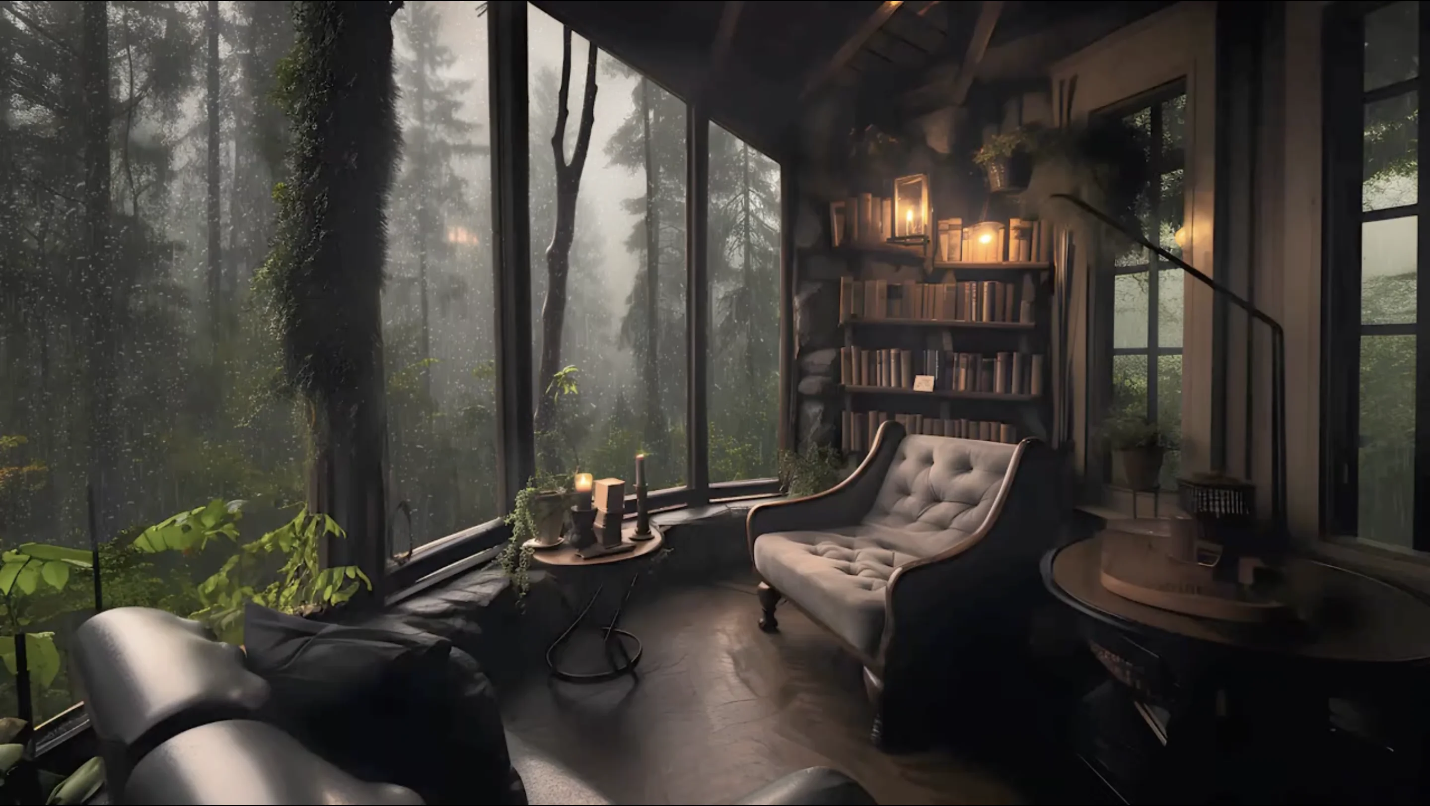 Chill Reading Corner In A Rainy Day
