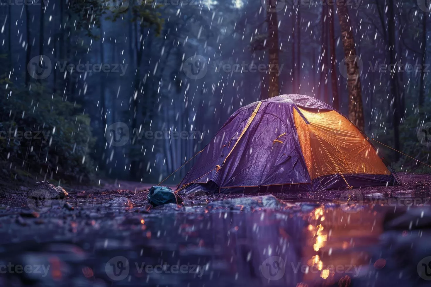 Camping Rain Image