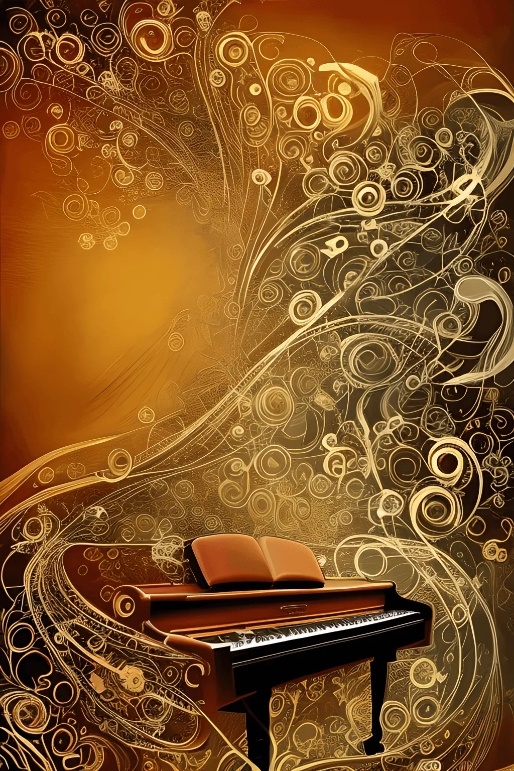 Piano Painting with Music Note