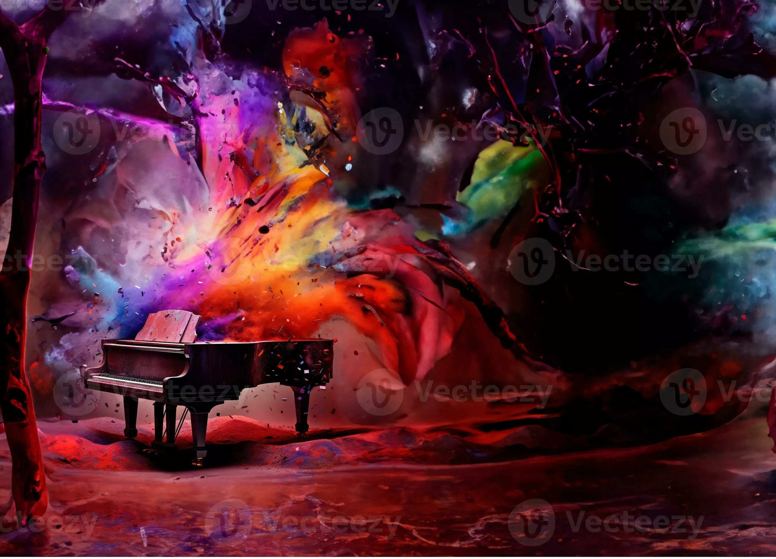 Beautiful fantasy piano isolated