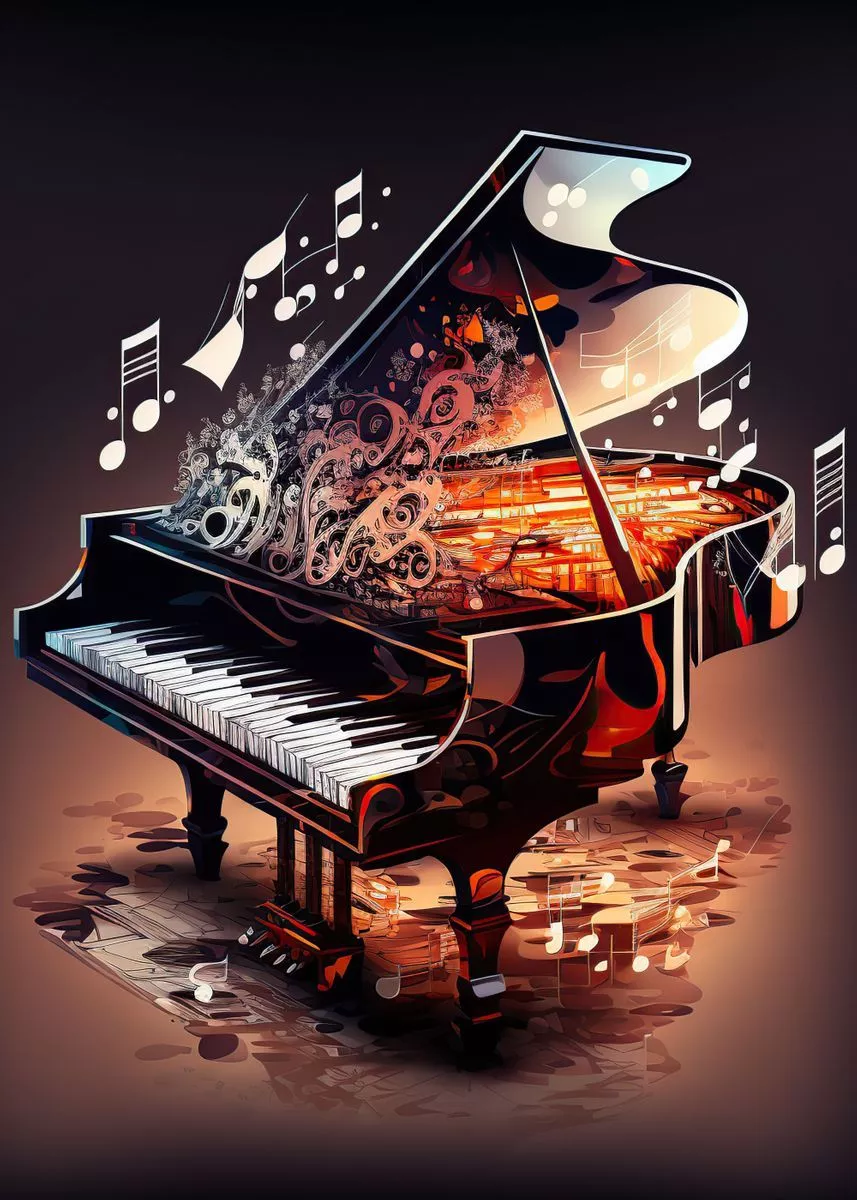 piano colorful' Poster, picture, metal