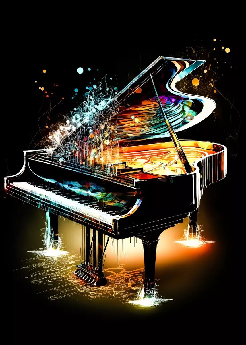 piano colorful' Poster, picture, metal