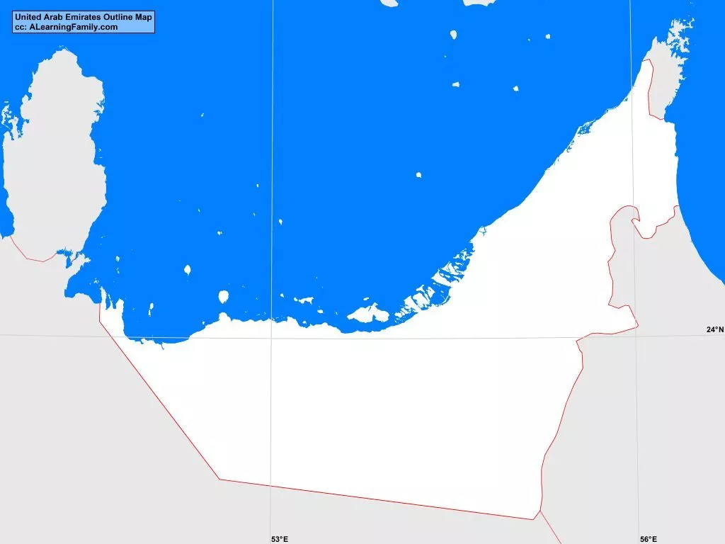 United Arab Emirates Outline Map