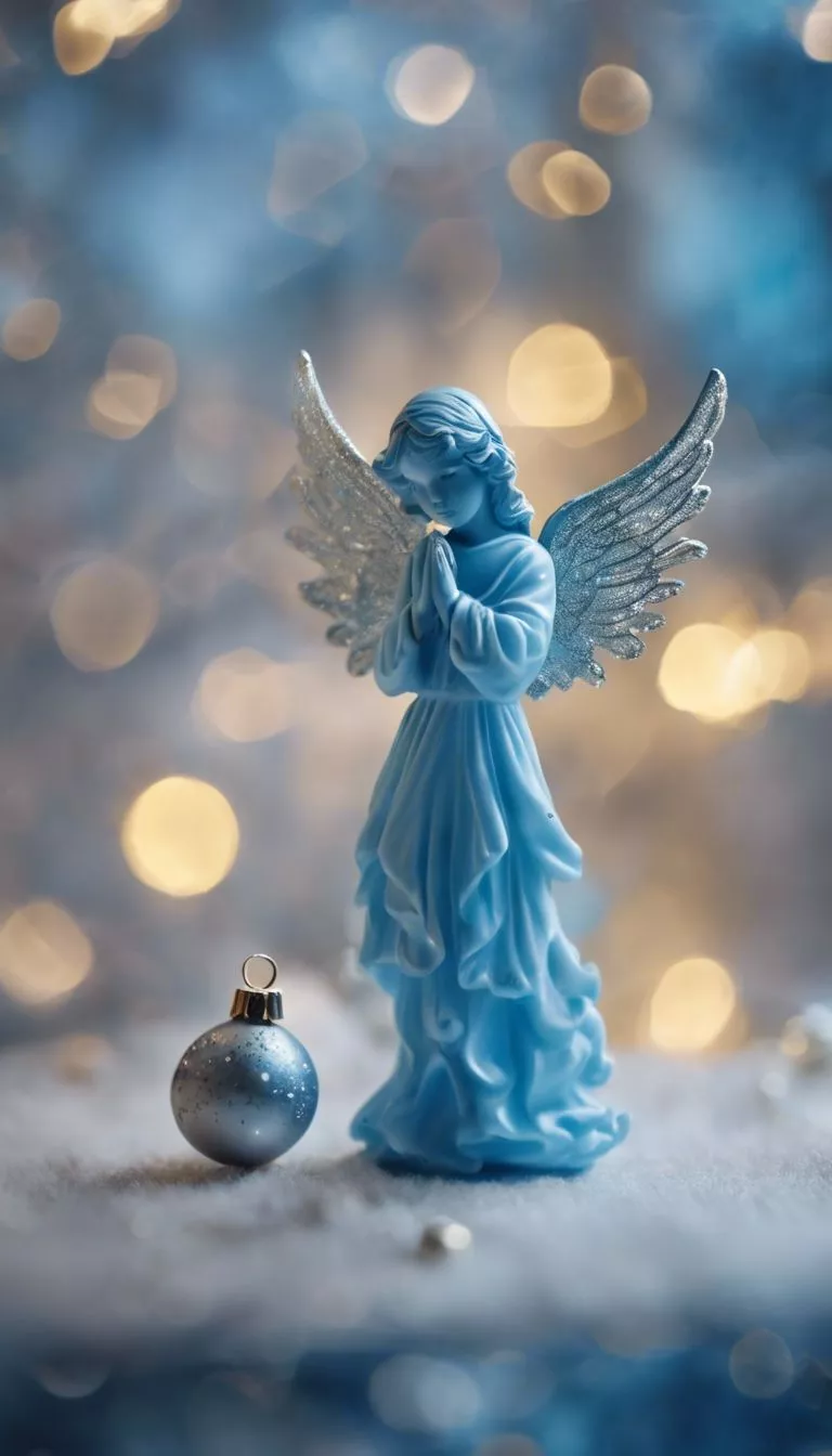An ethereal blue Christmas angel