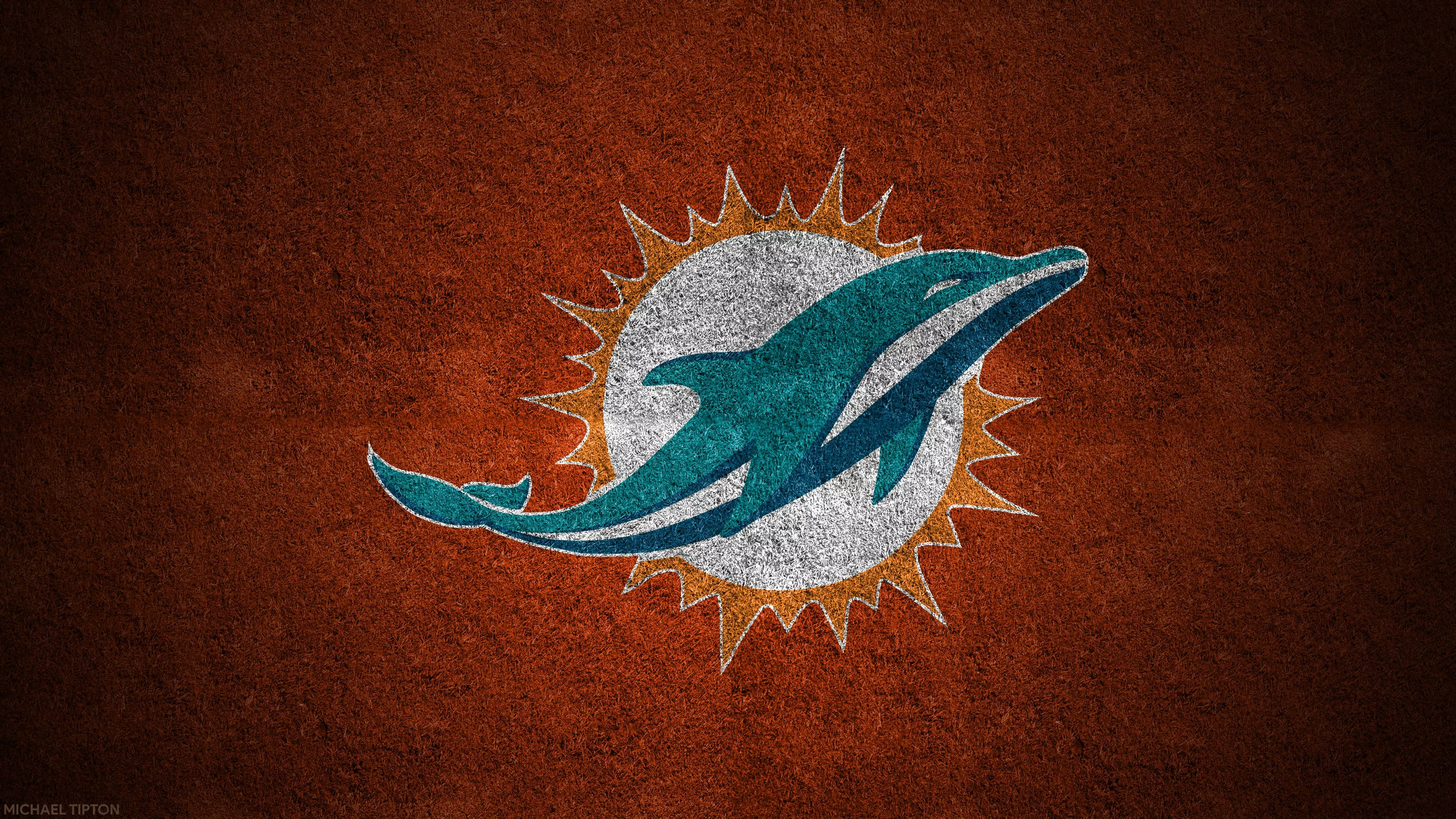 Miami Dolphins Logo In Orange Shades