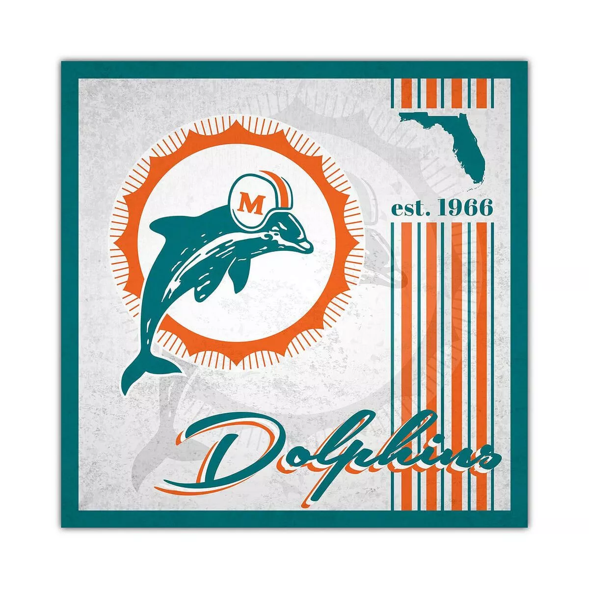 Miami Dolphins Sign Wood 10x10 Album