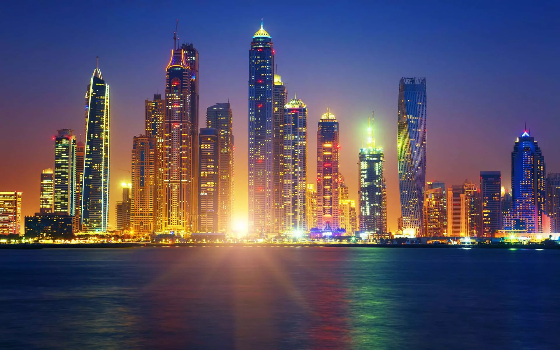 Download Abu Dhabi Skyline at Sunset