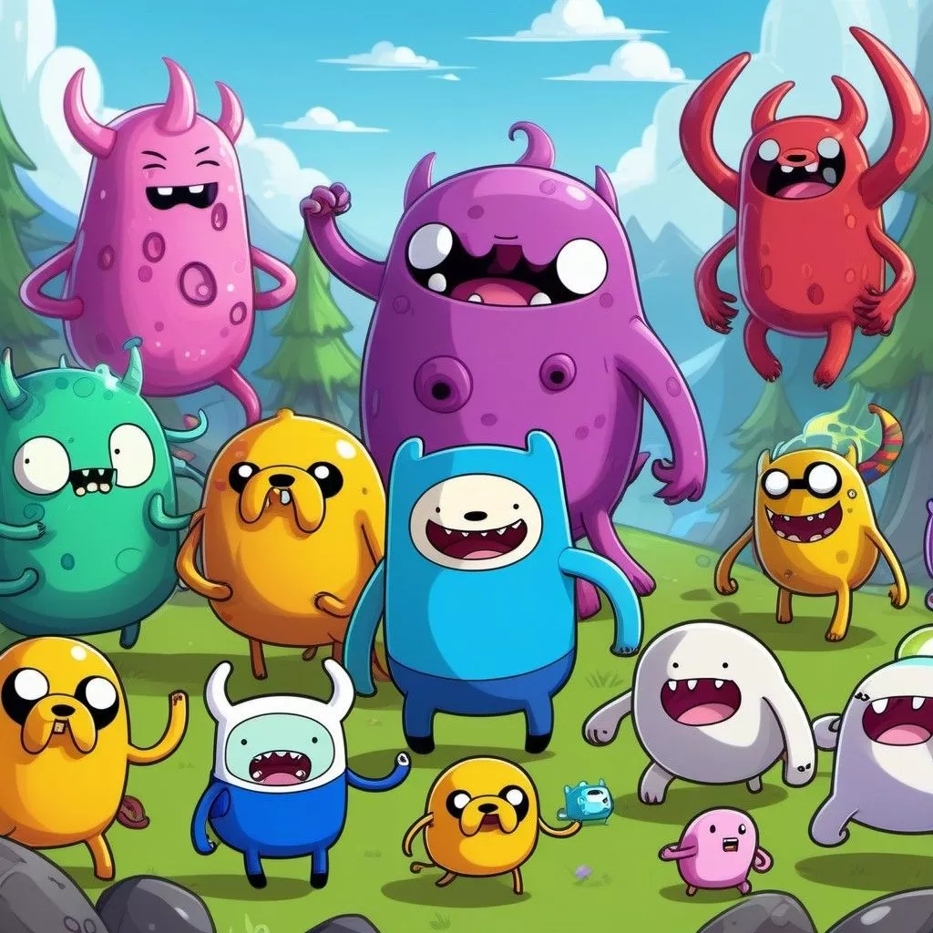 Cute Monsters in Adventure Time Style