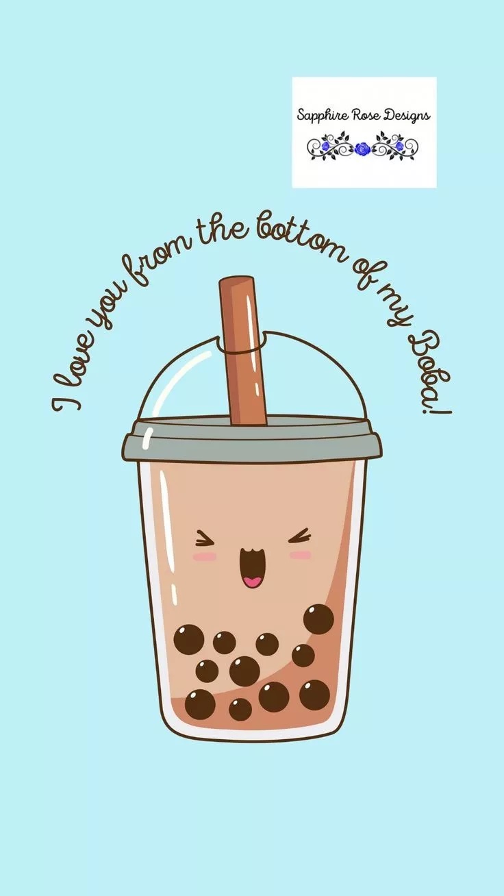 Kawaii Boba Tea Phone Wallpaper