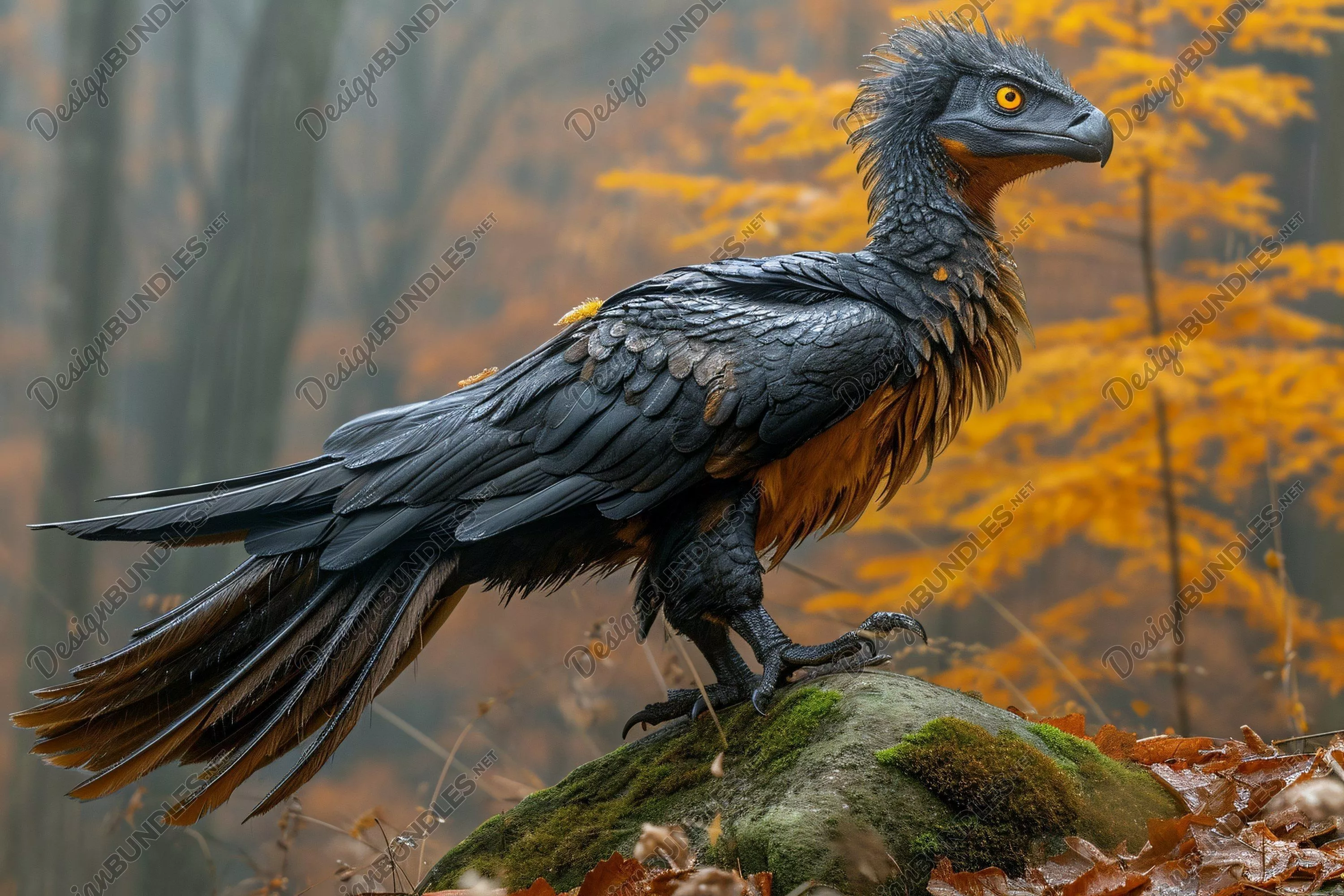 Microraptor Dinosaur realistic