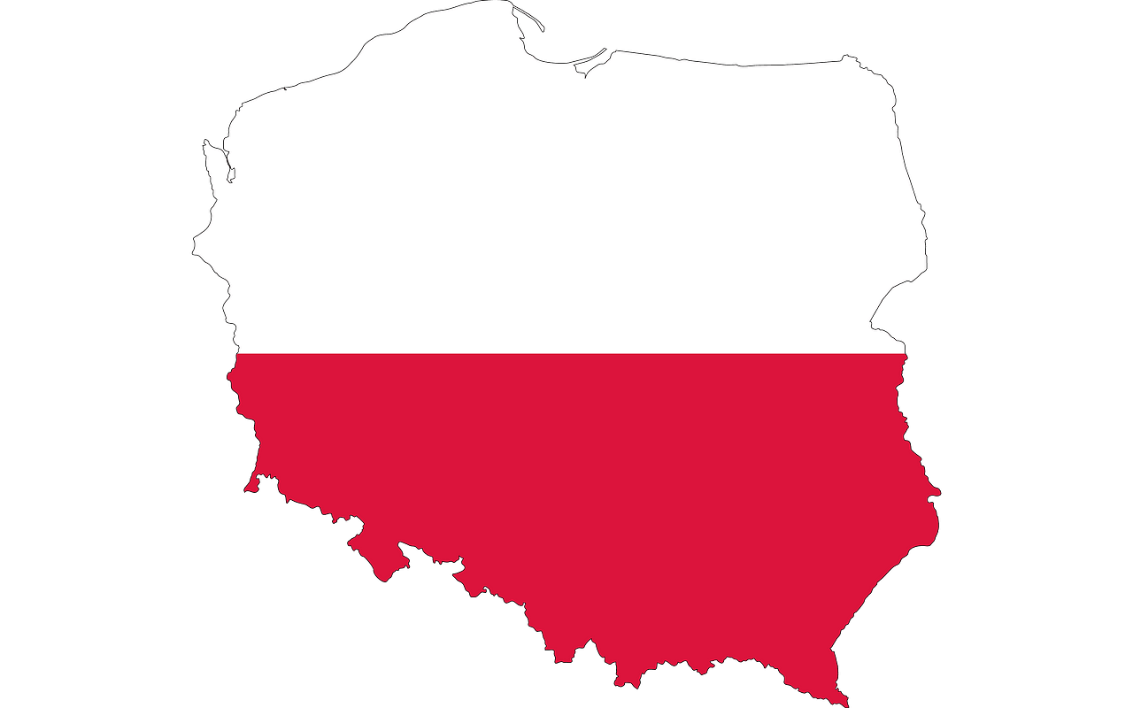 Poland Map Flag vector clipart