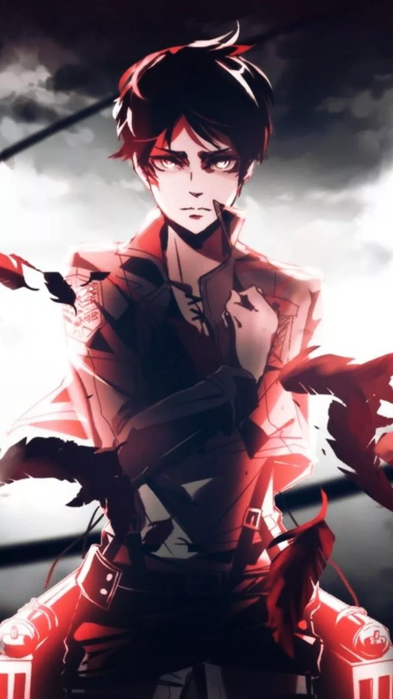 Eren Yeager, action, anime, aot, attack