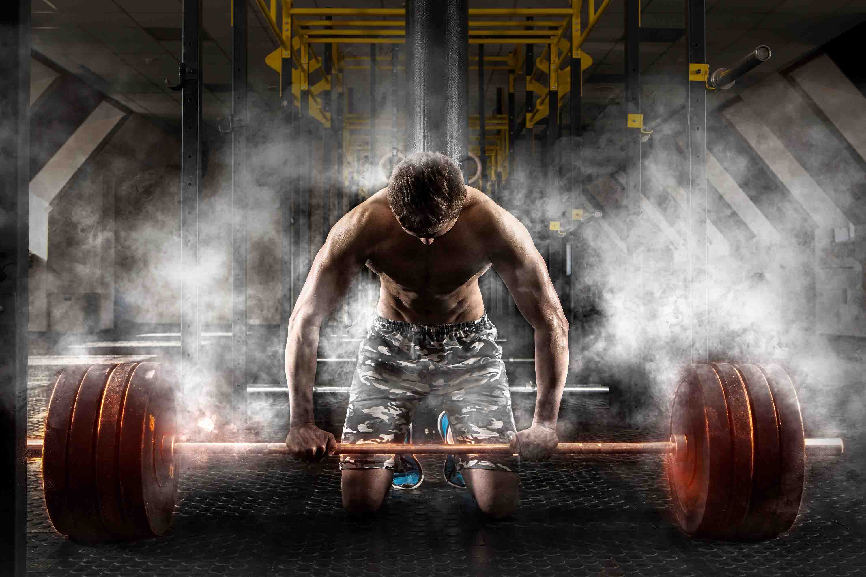 3D Man Weightlifting Abdominal Muscle