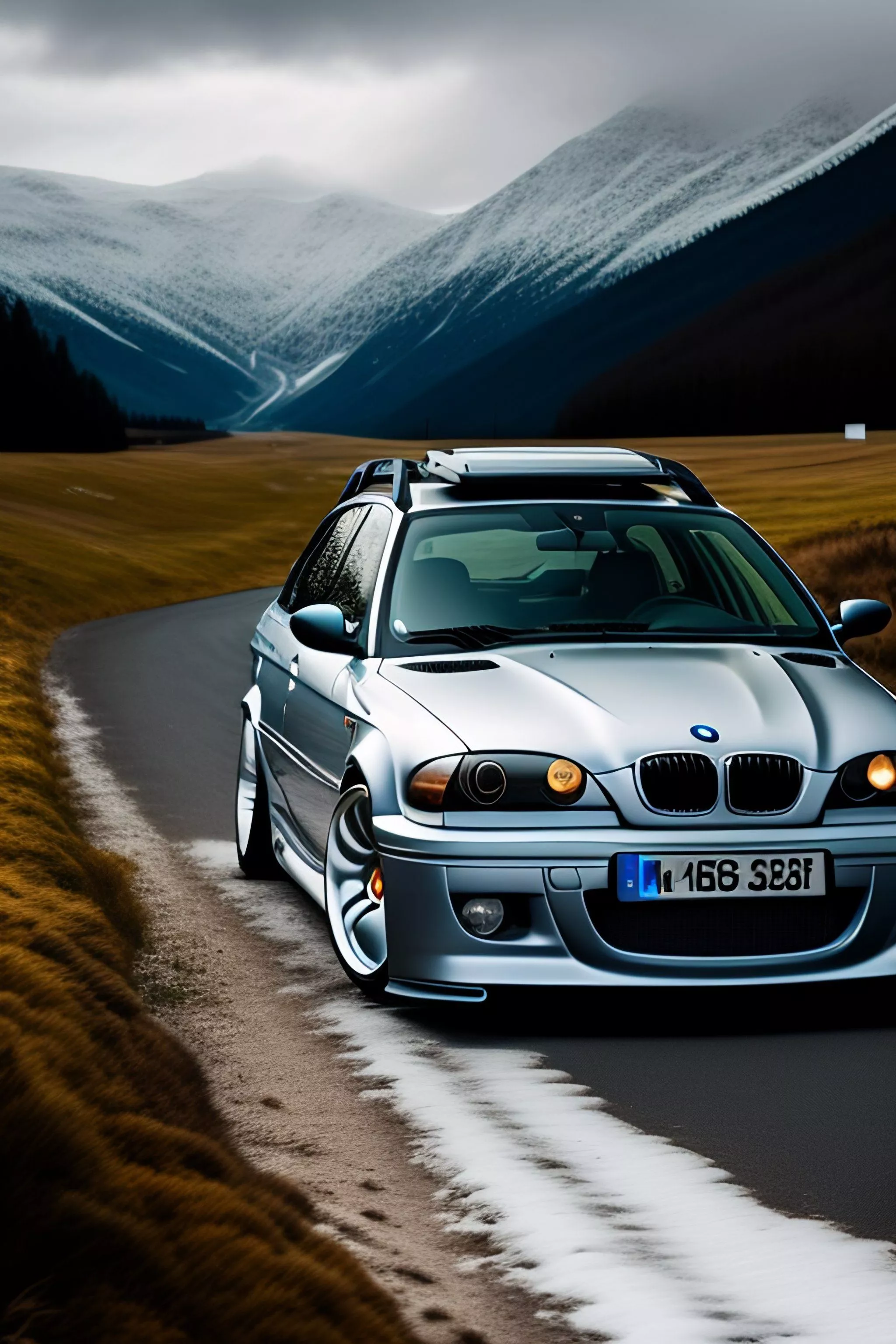 Car, bmw e46 touring, snow