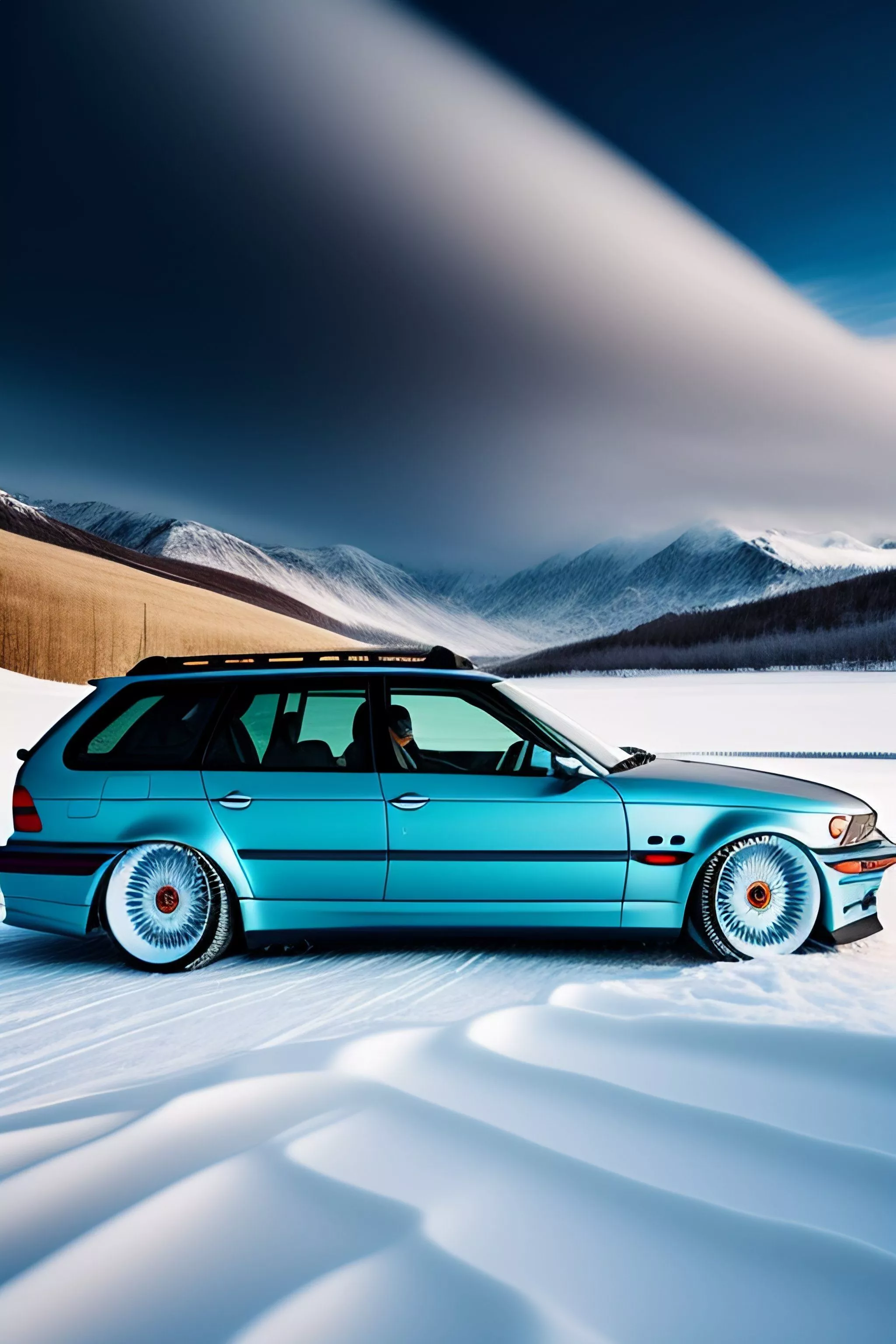 Car, bmw e46 touring, snow