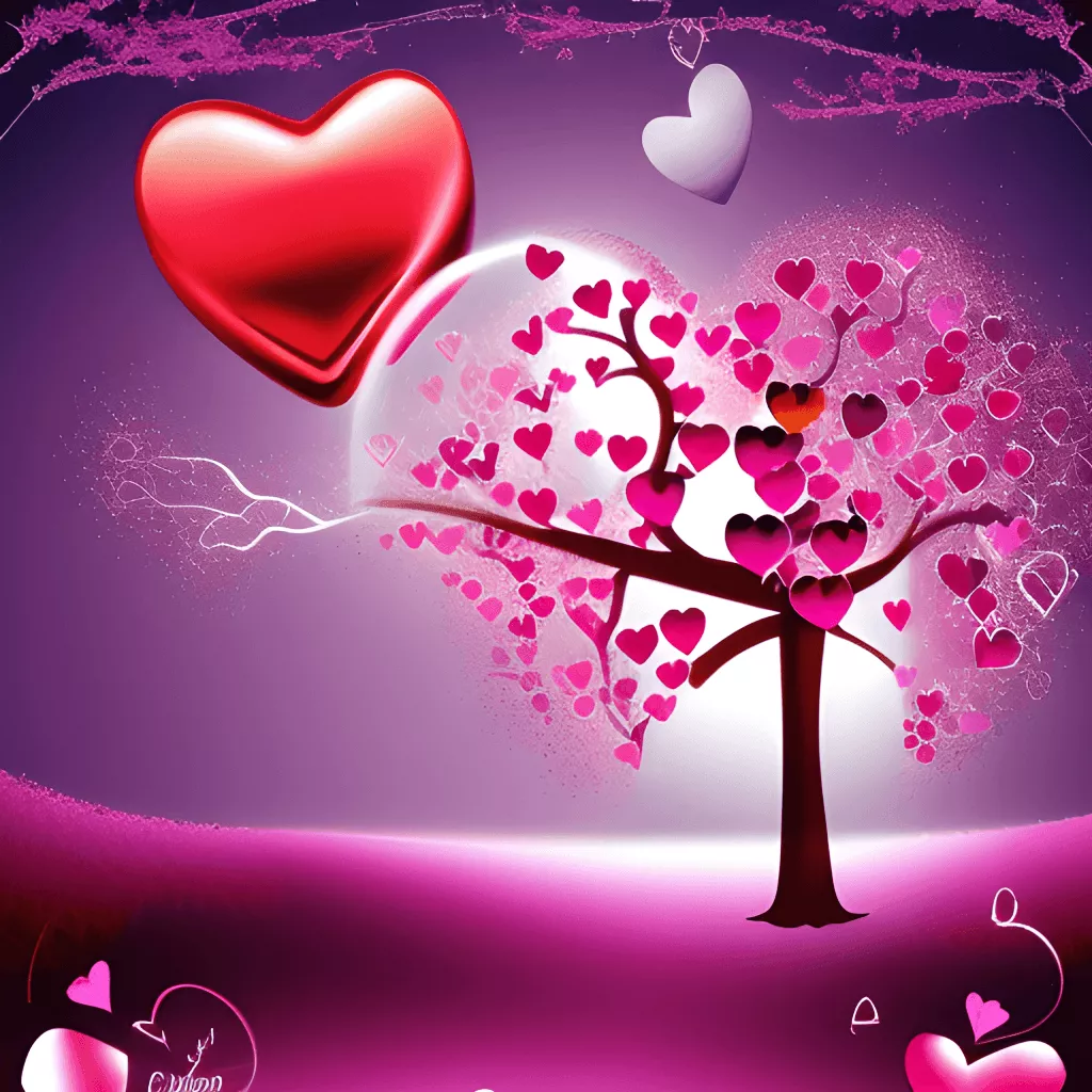 Love Tree Fantasy Landscape Background