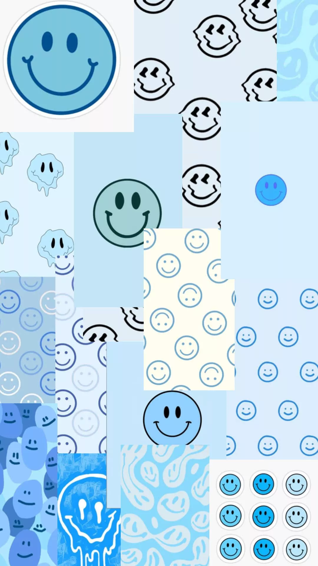 Smiley Face Blue Preppy Wallpaper
